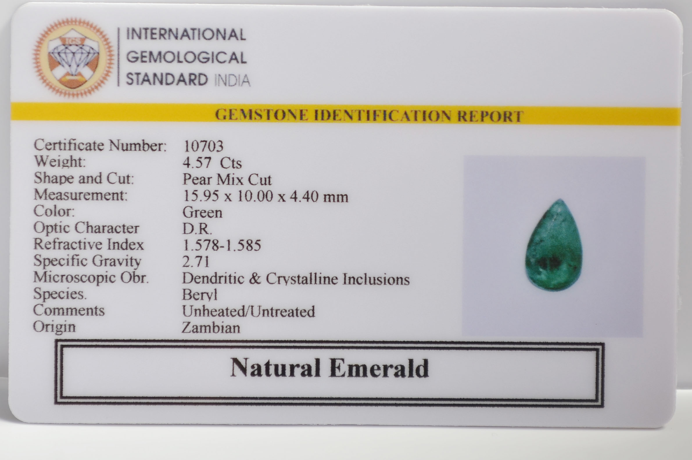 EMRG21544 2 EMERALD 4.57 Ct.
