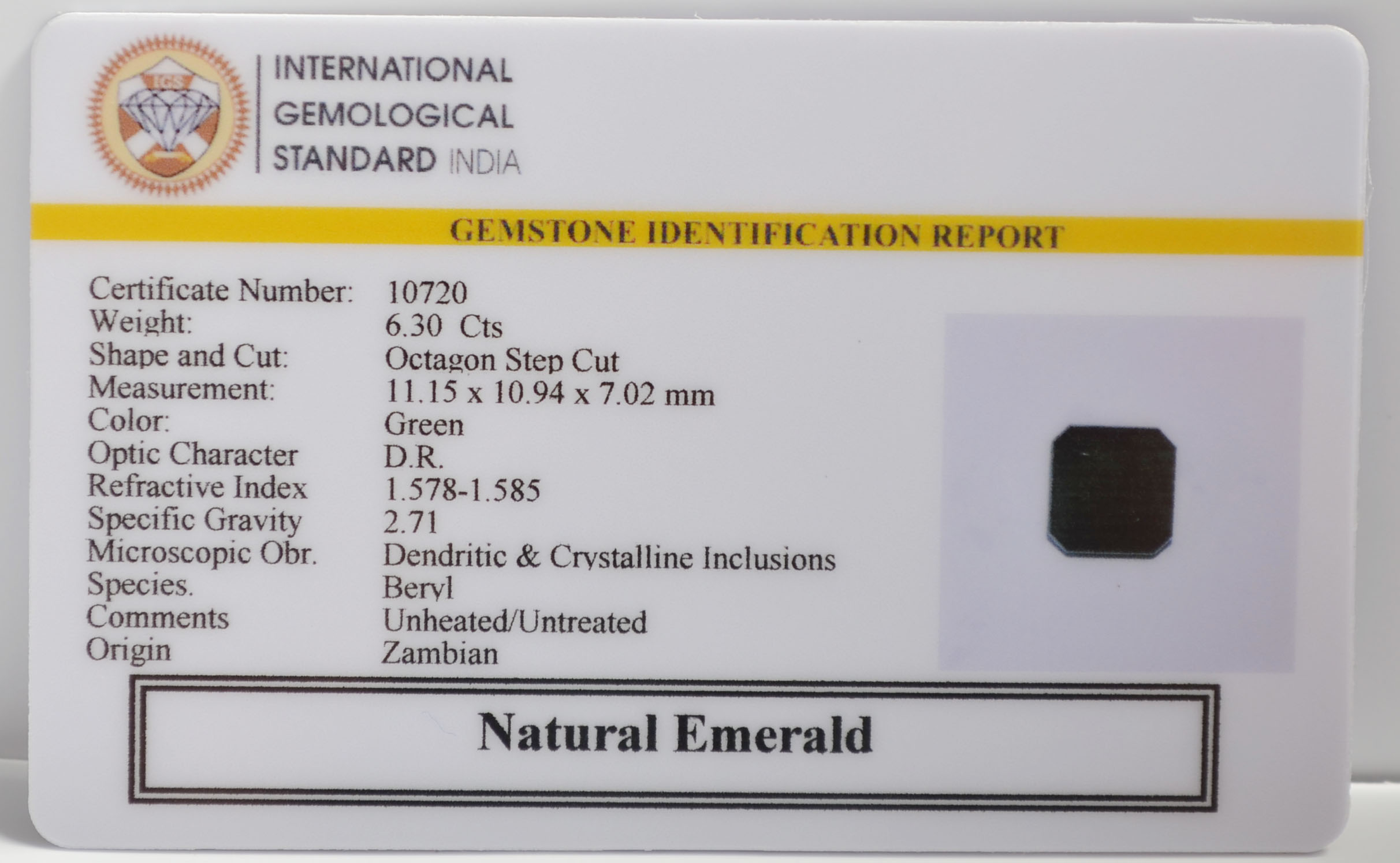 EMRG21546 2 EMERALD 6.3 Ct.