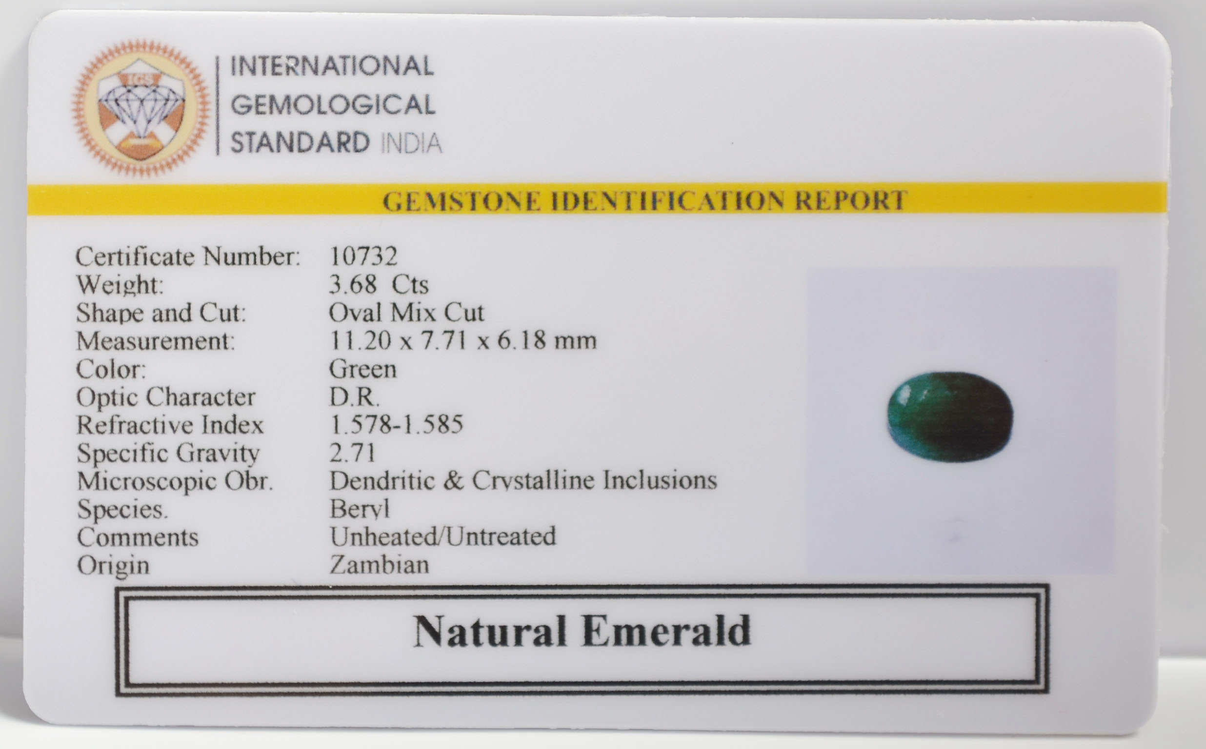 EMRG21547 2 EMERALD 3.68 Ct.