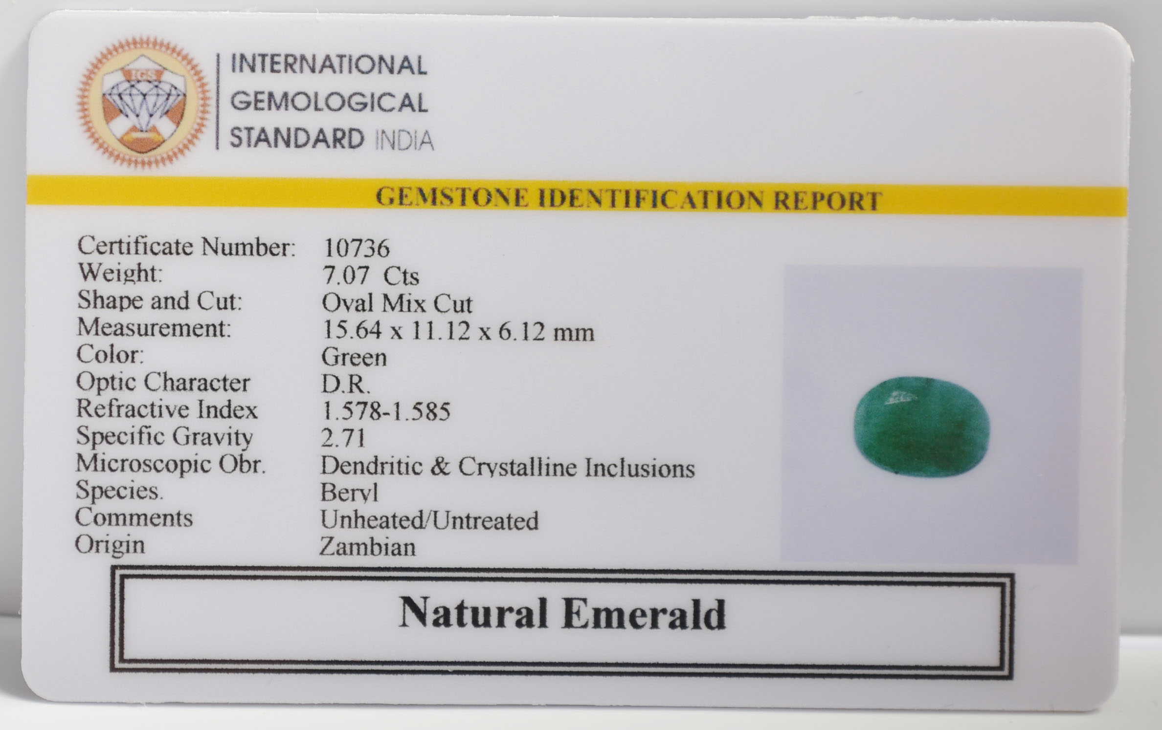 EMRG21549 2 EMERALD 7.07 Ct.