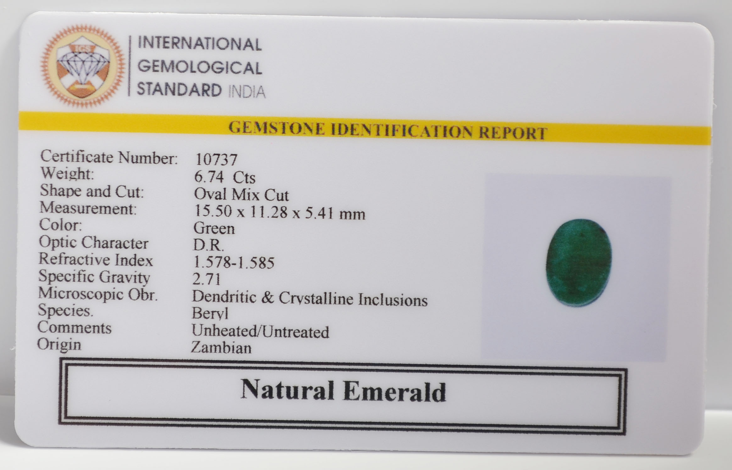 EMRG21550 2 EMERALD 6.74 Ct.