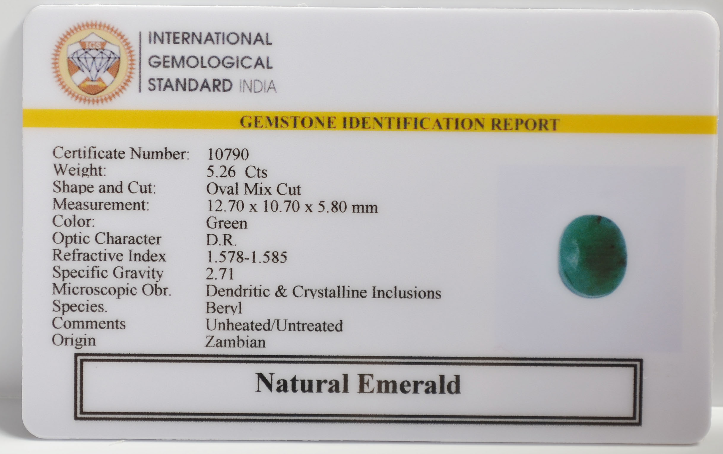 EMRG21558 2 EMERALD 5.26 Ct.