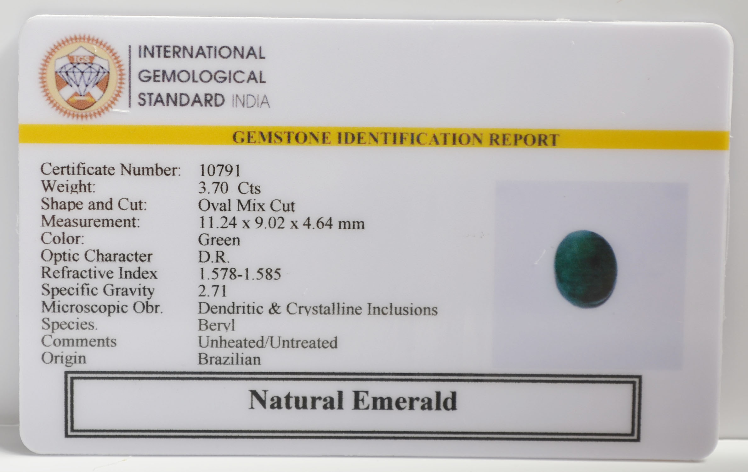 EMRG21559 2 EMERALD 3.7 Ct.