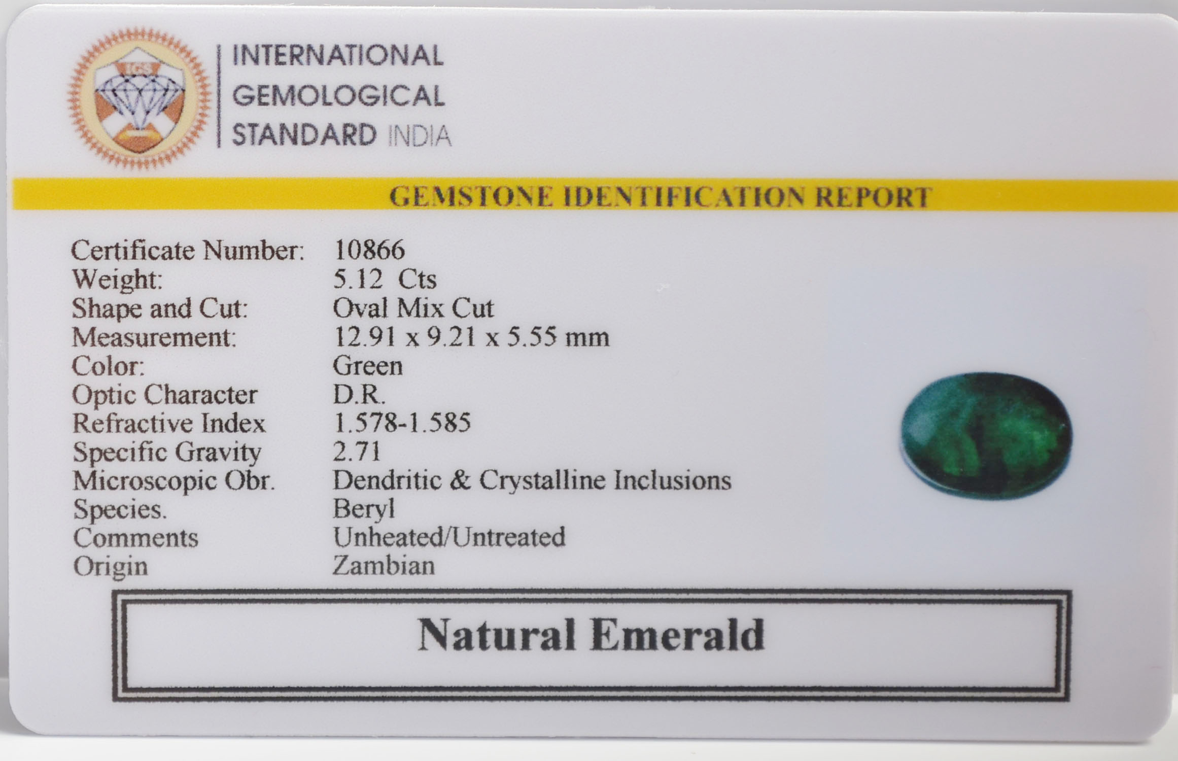 EMRG21562 2 EMERALD 5.12 Ct.