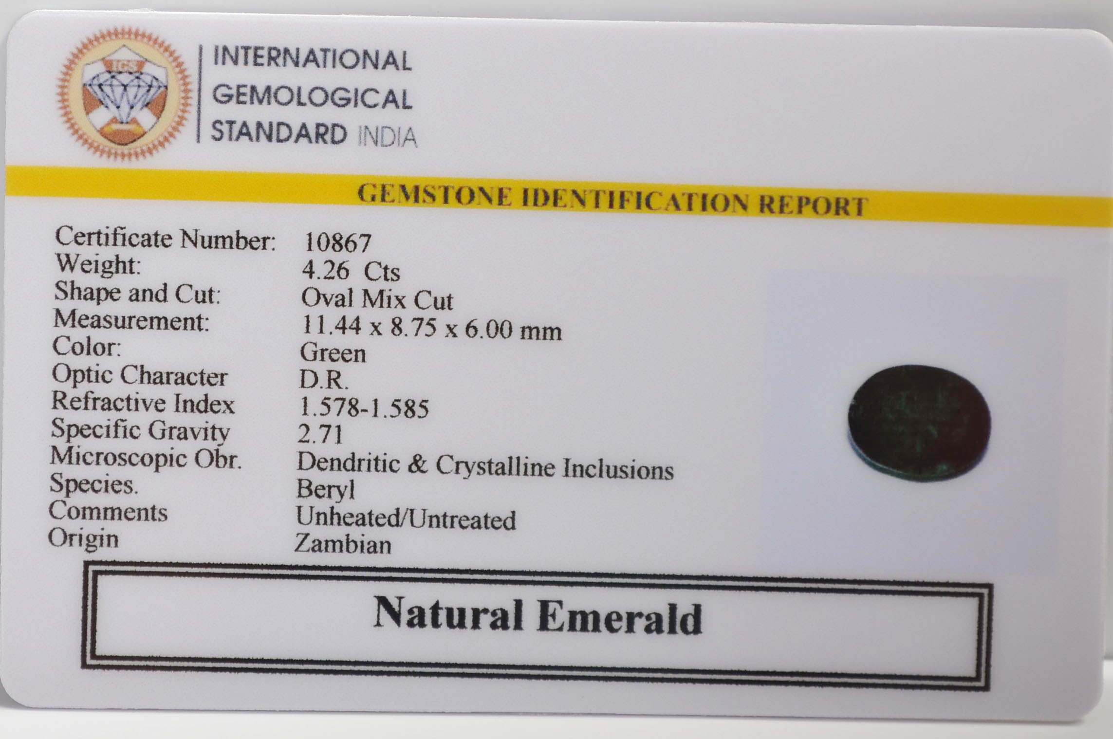 EMRG21563 2 EMERALD 4.26 Ct.