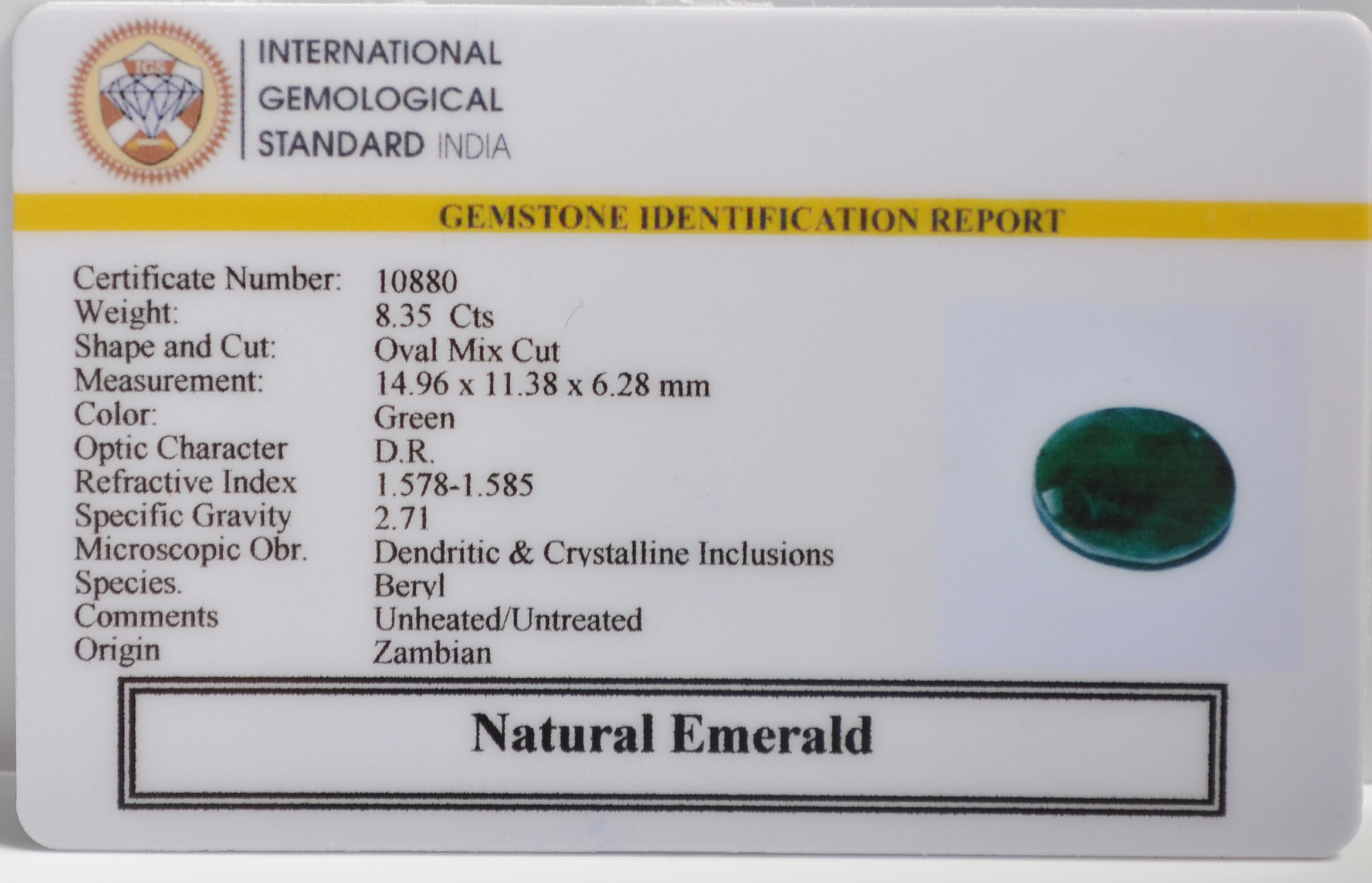 EMRG21568 2 EMERALD 8.35 Ct.