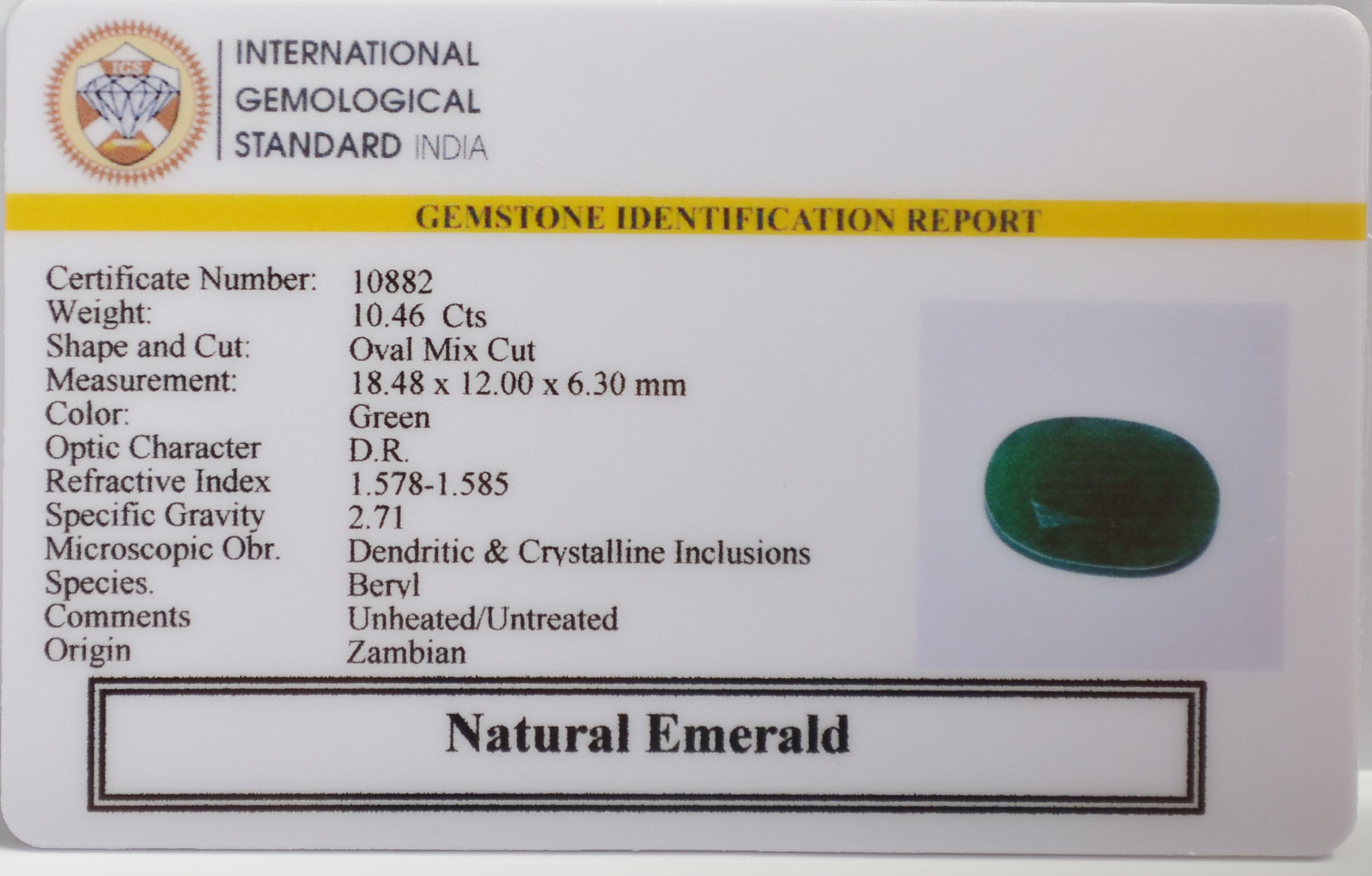 EMRG21569 2 EMERALD 10.46 Ct.