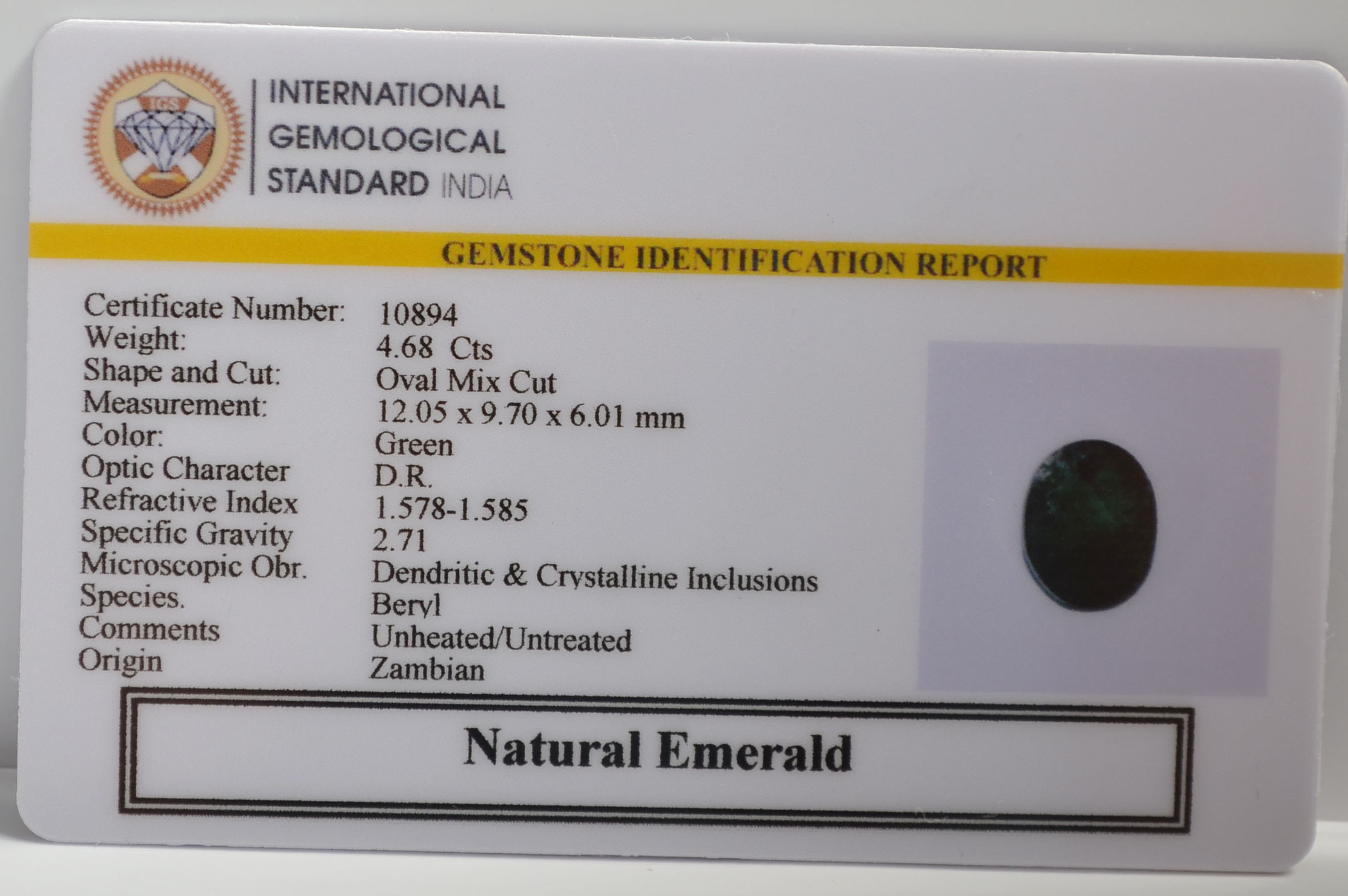 EMRG21572 2 EMERALD 4.68 Ct.