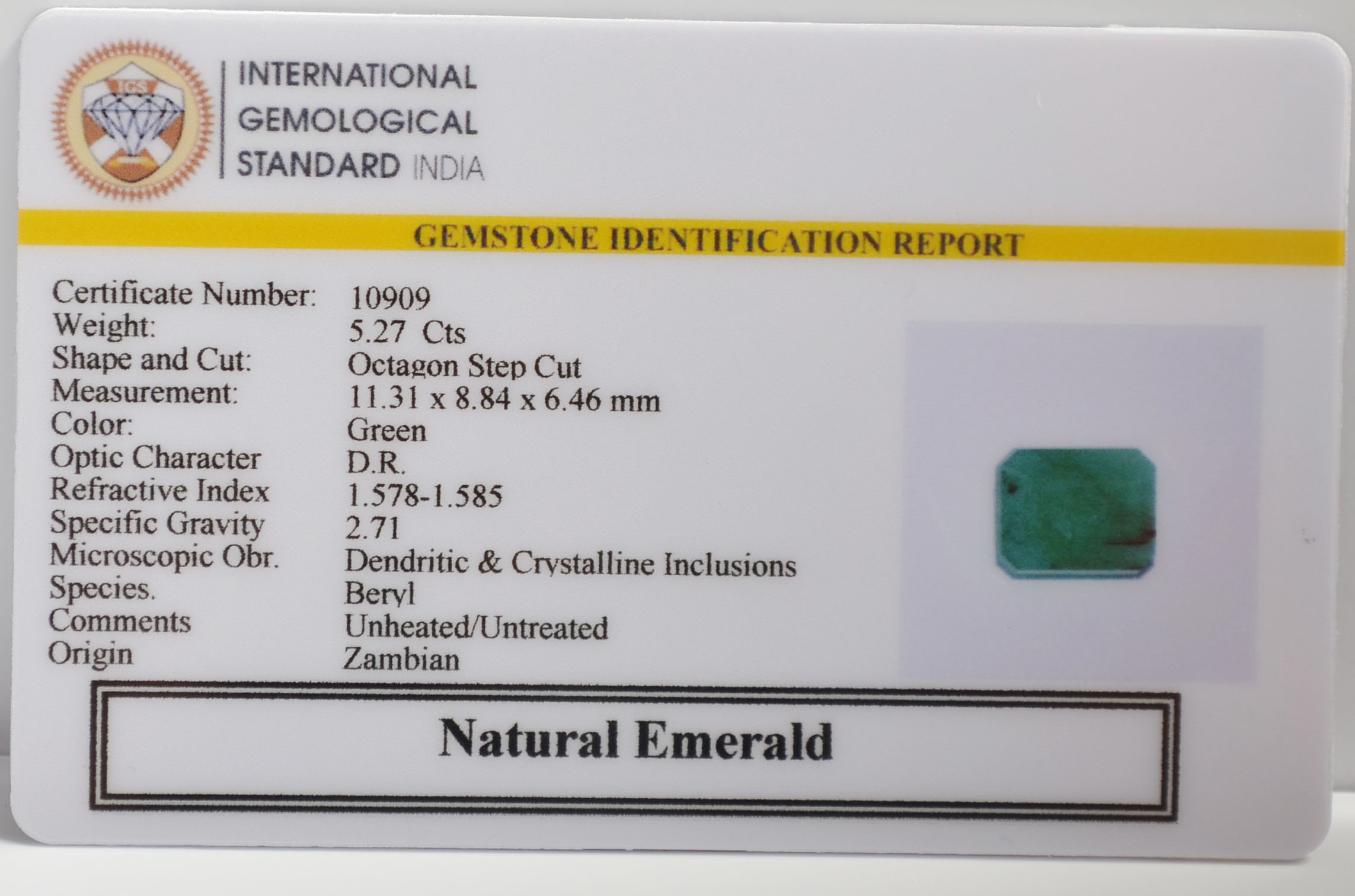 EMRG21575 2 EMERALD 5.27 Ct.