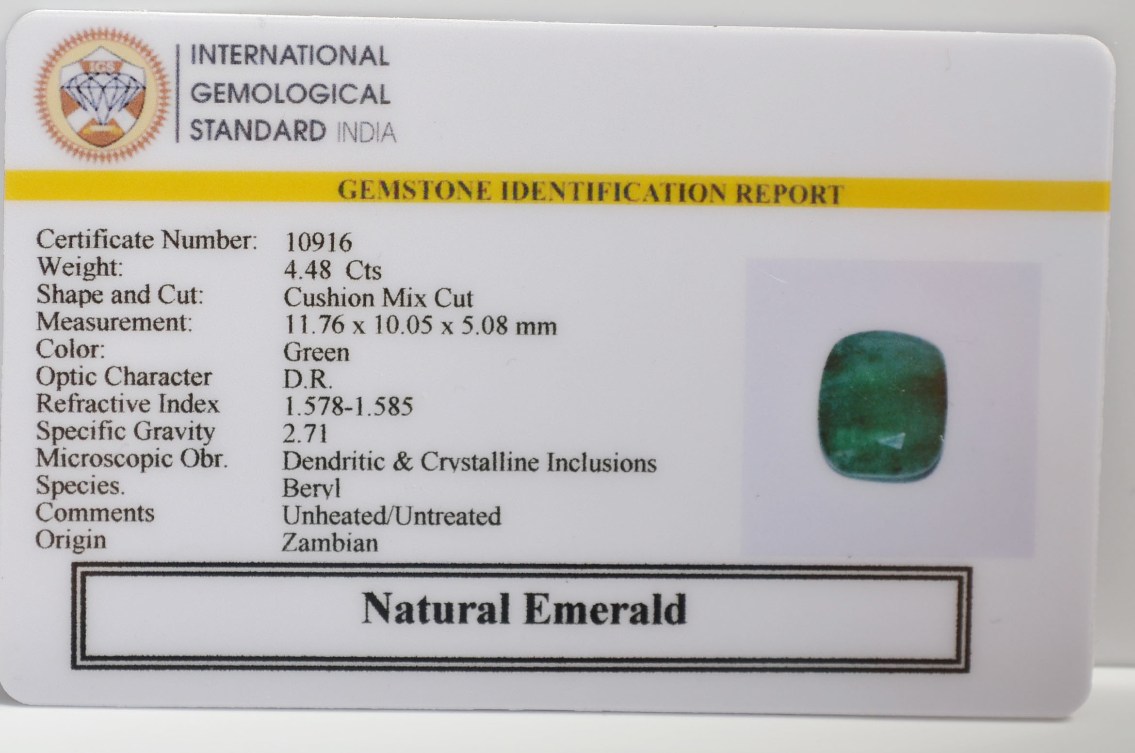 EMRG21576 2 EMERALD 4.48 Ct.