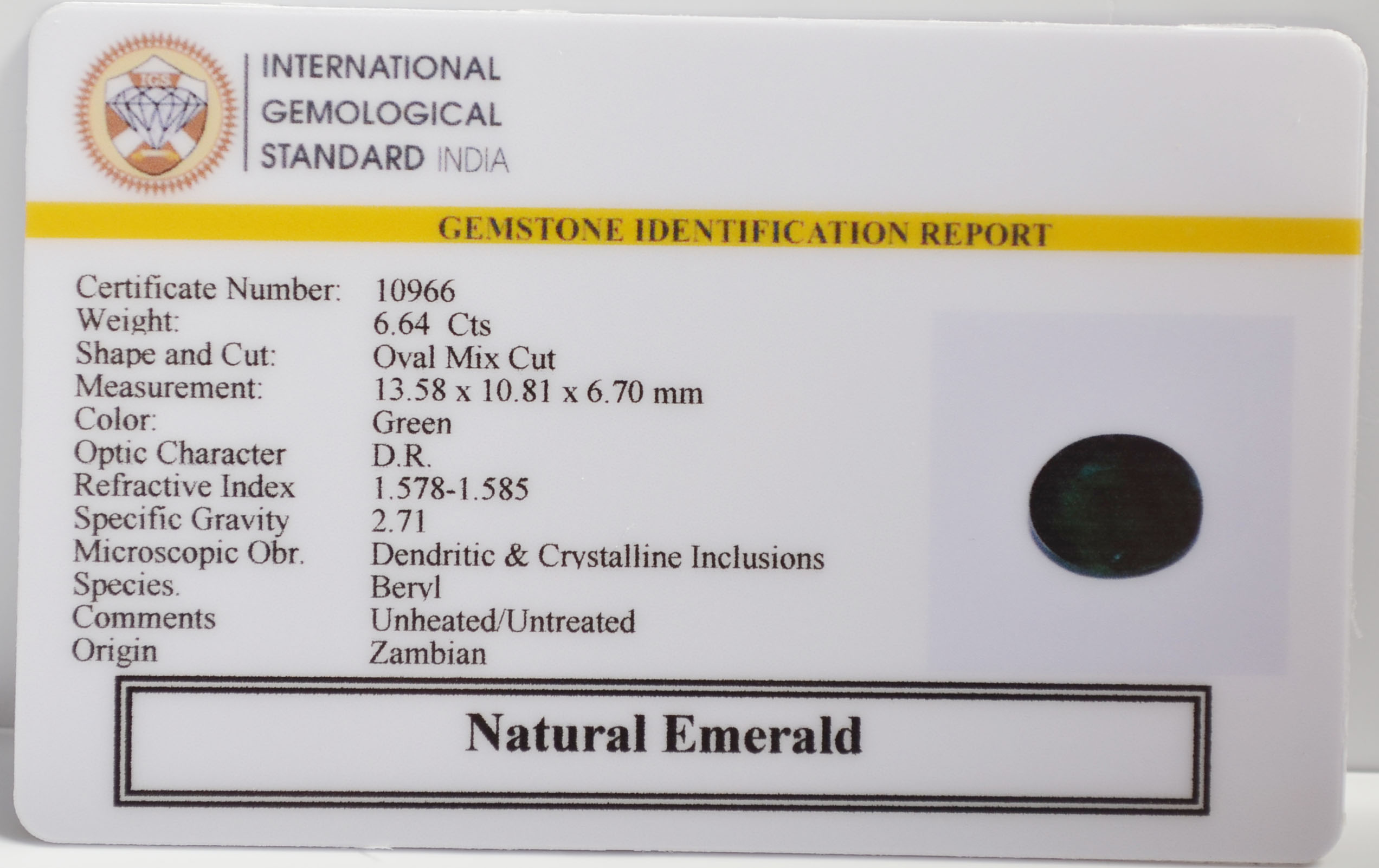 EMRG21582 2 EMERALD 6.64 Ct.