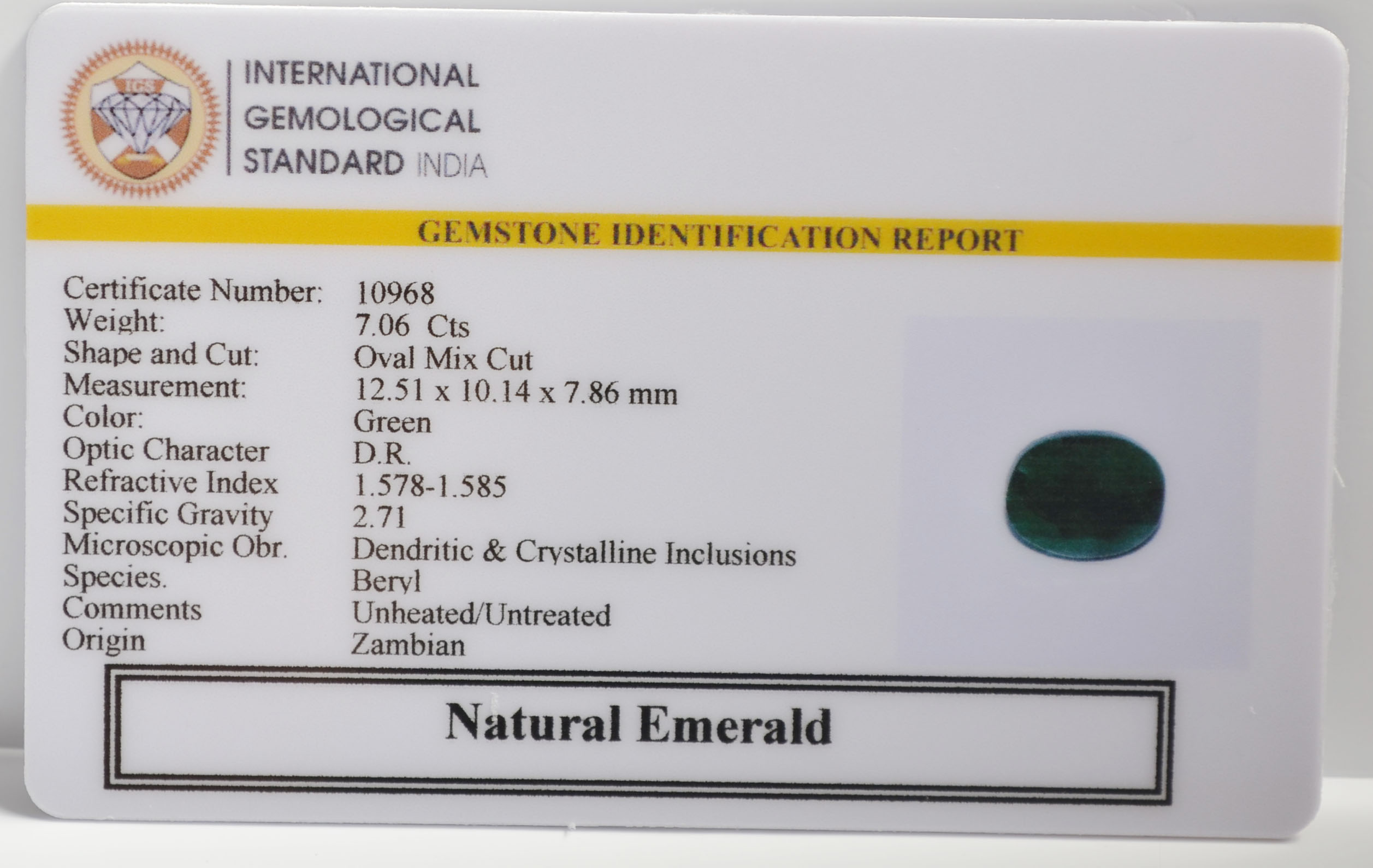 EMRG21583 2 EMERALD 7.06 Ct.