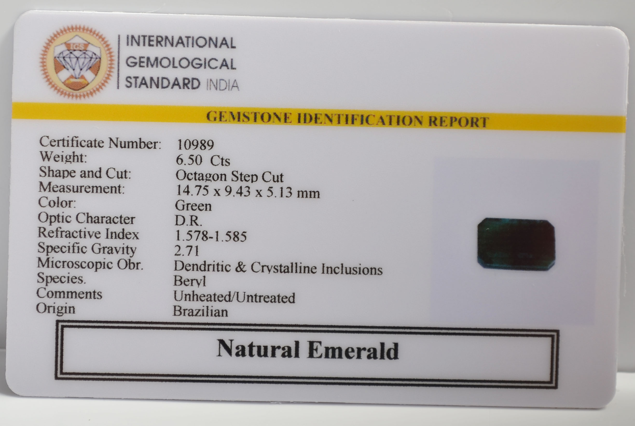 EMRG21587 2 EMERALD 6.5 Ct.