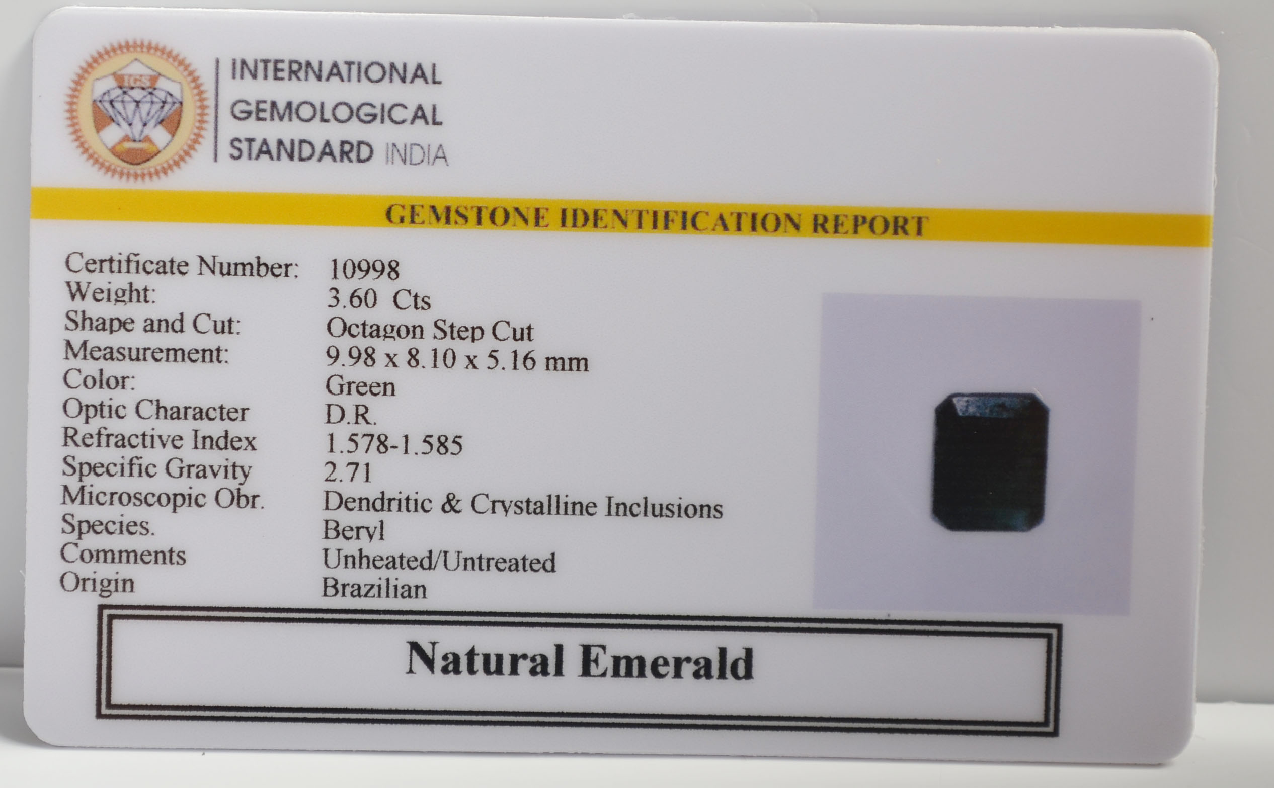 EMRG21589 2 EMERALD 3.6 Ct.