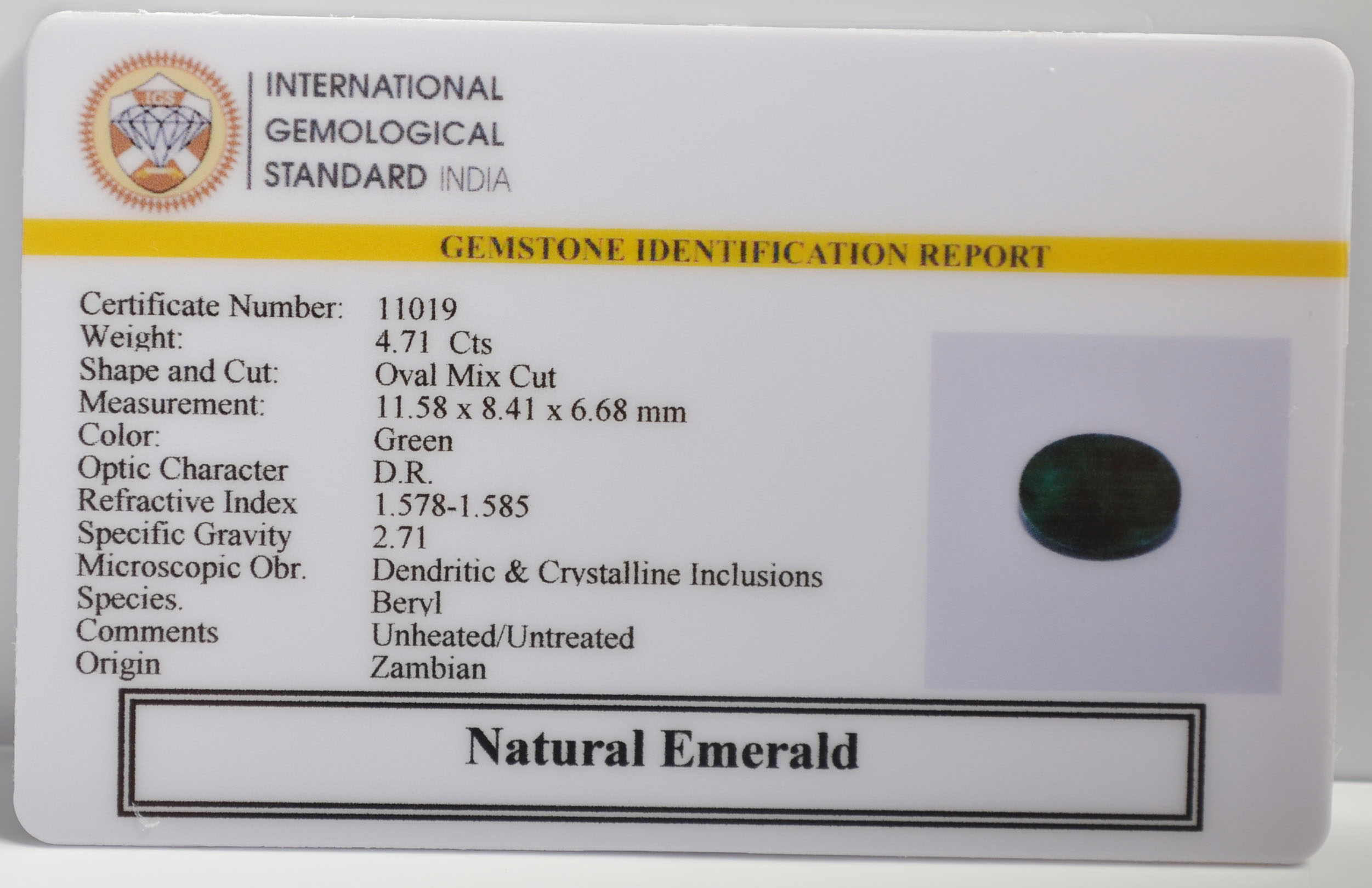 EMRG21596 2 EMERALD 4.71 Ct.