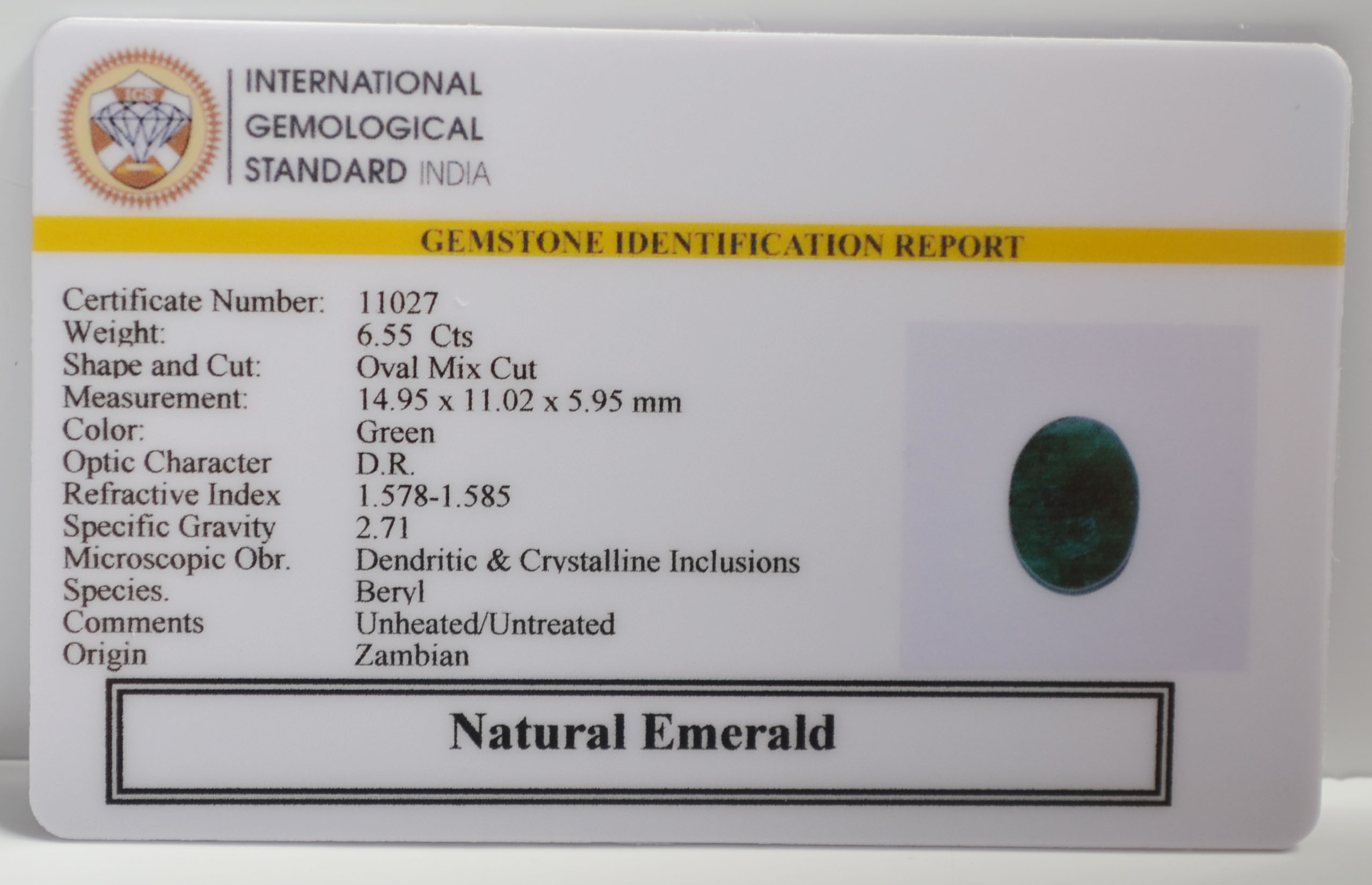 EMRG21599 2 EMERALD 6.55 Ct.