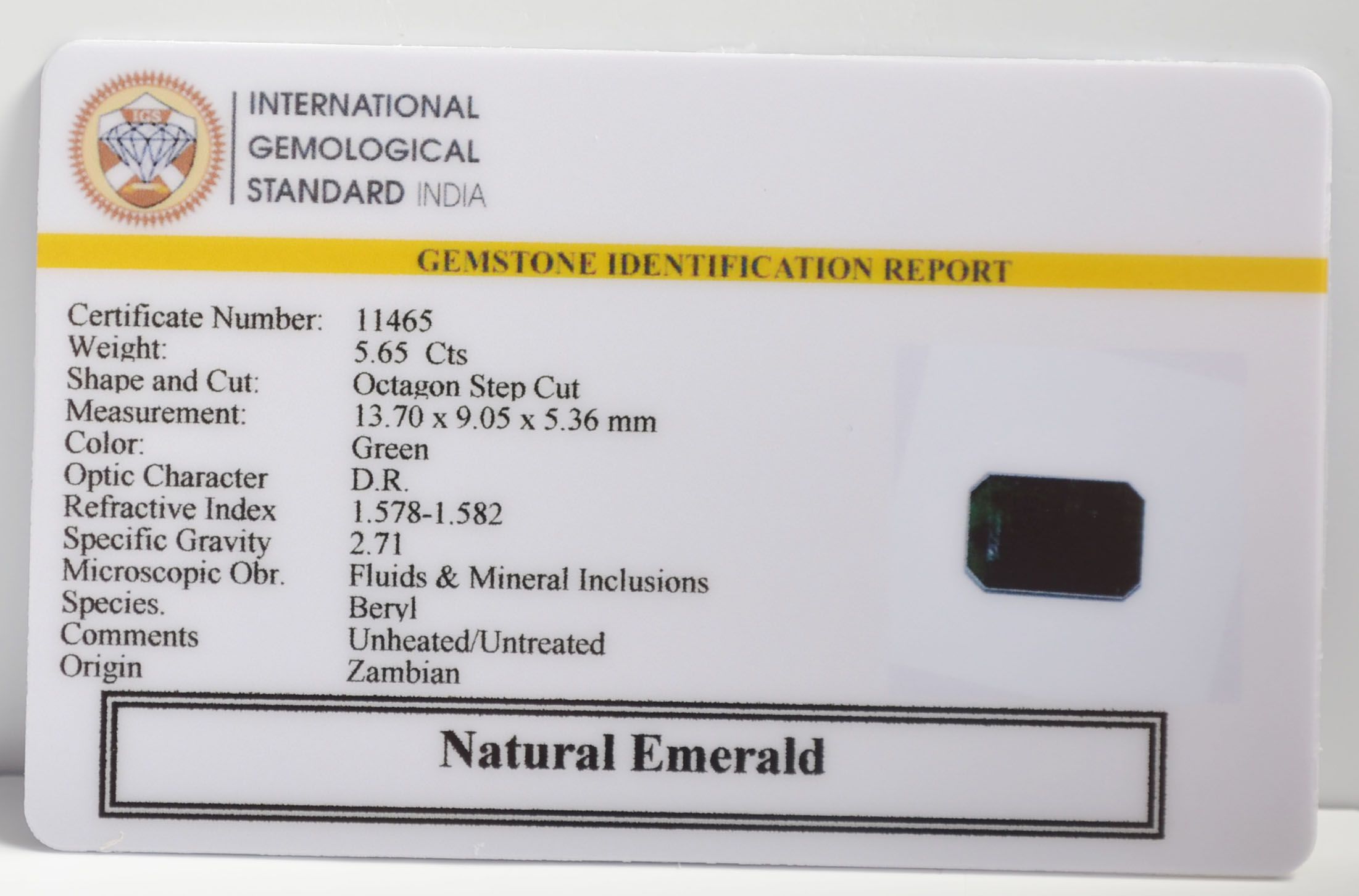 EMRG21603 2 EMERALD 5.65 Ct.