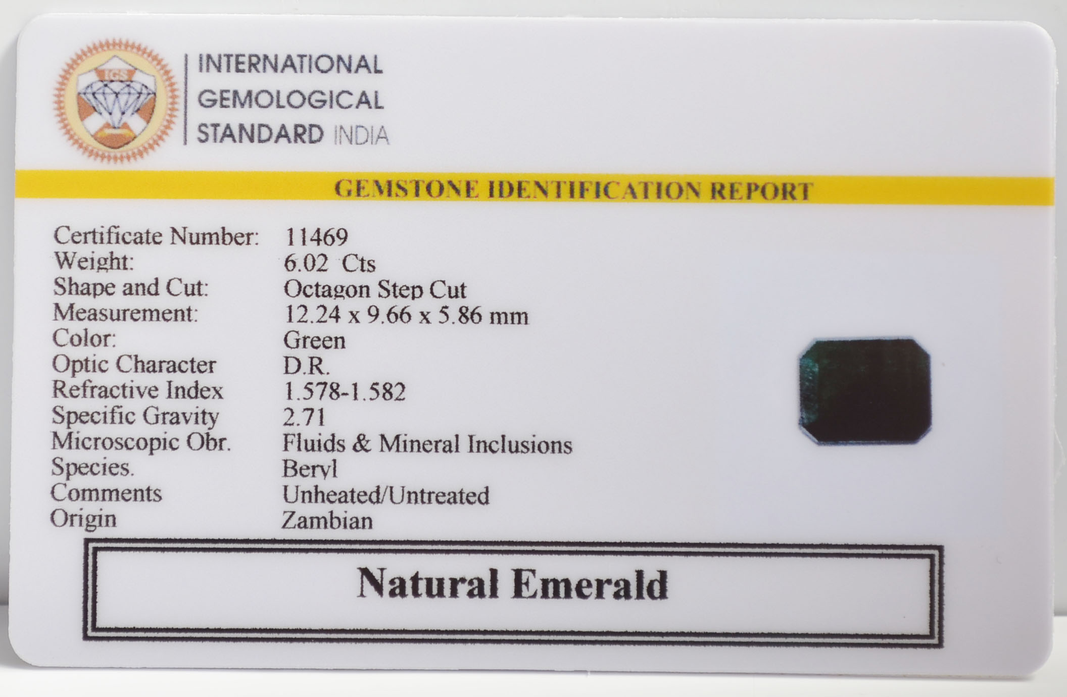 EMRG21604 2 EMERALD 6.02 Ct.