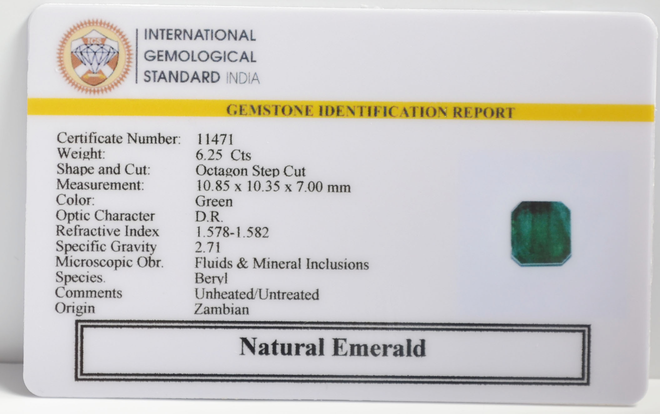 EMRG21606 2 EMERALD 6.25 Ct.