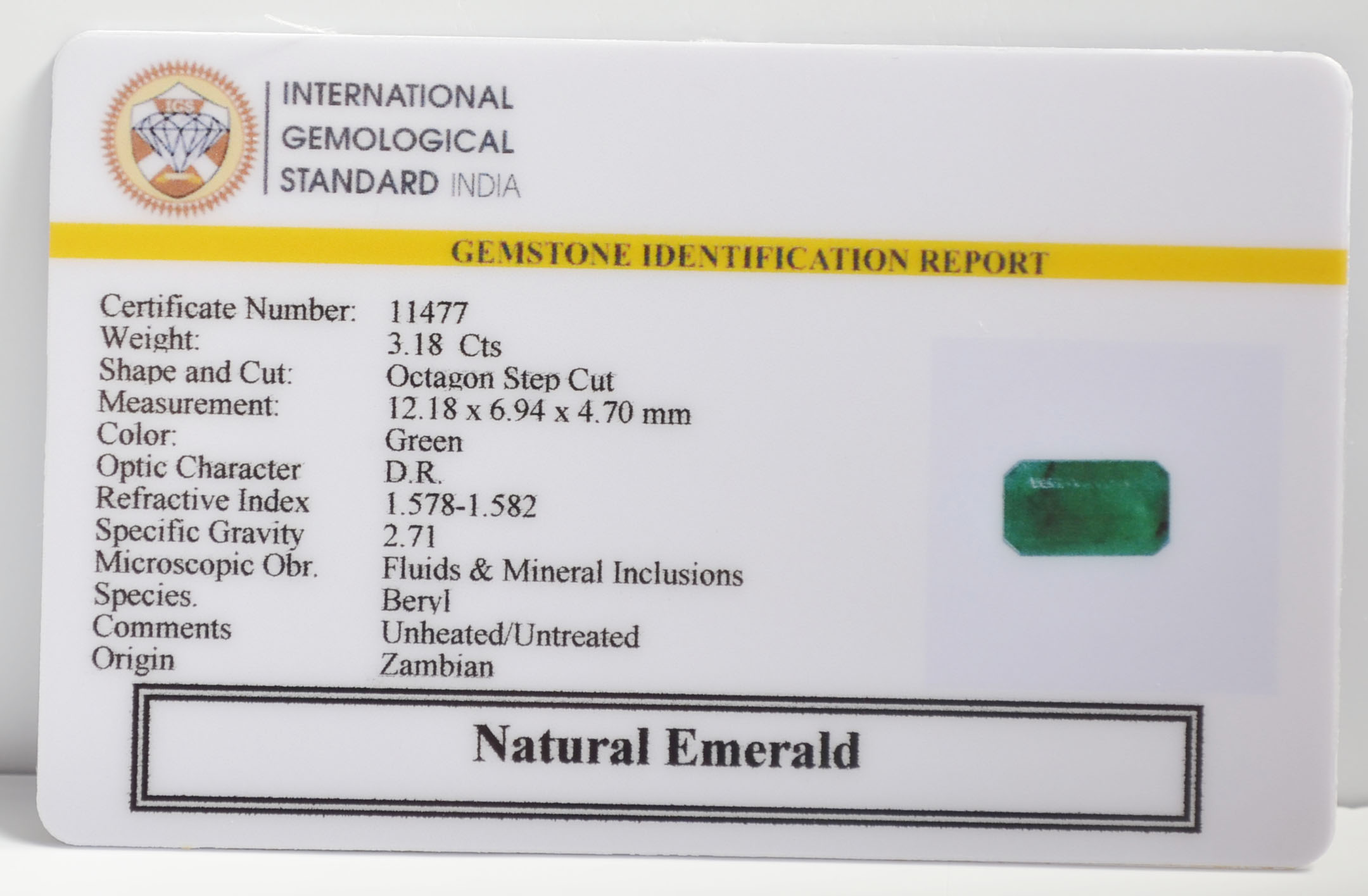 EMRG21609 2 EMERALD 3.18 Ct.