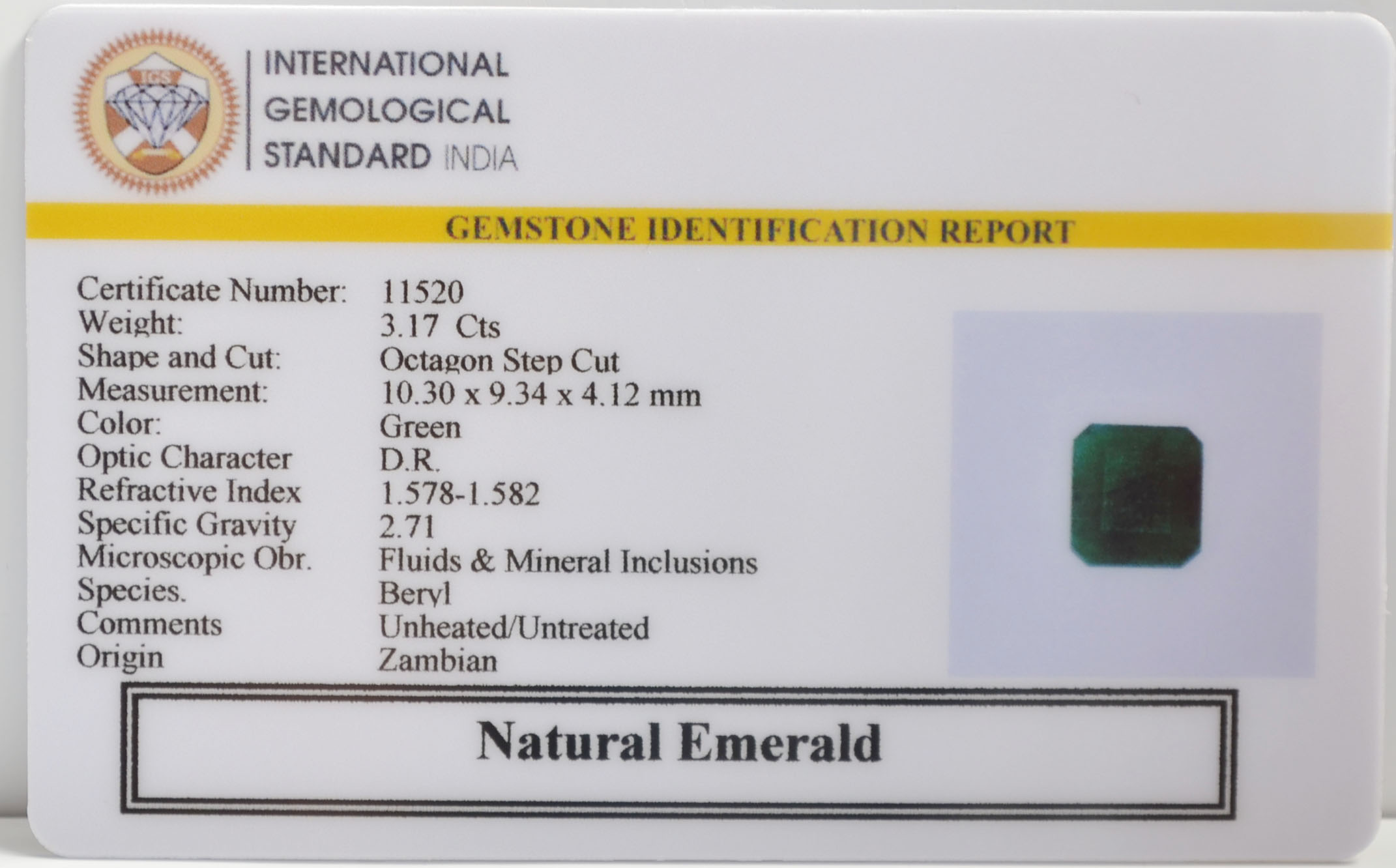 EMRG21616 2 EMERALD 3.17 Ct.