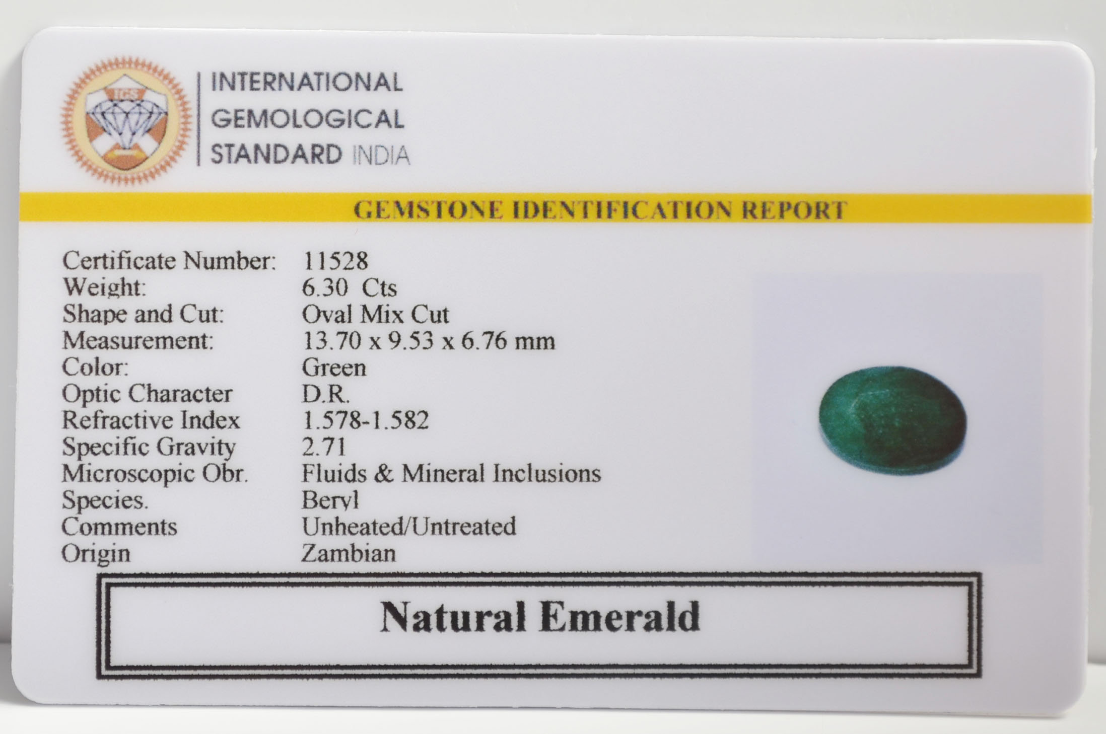 EMRG21617 2 EMERALD 6.3 Ct.