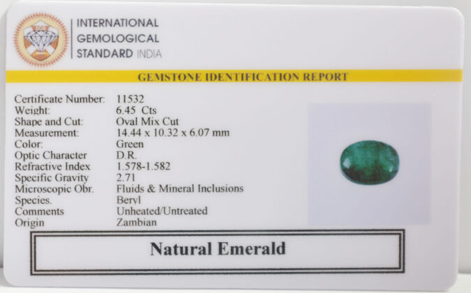 EMERALD 6.45 Ct.