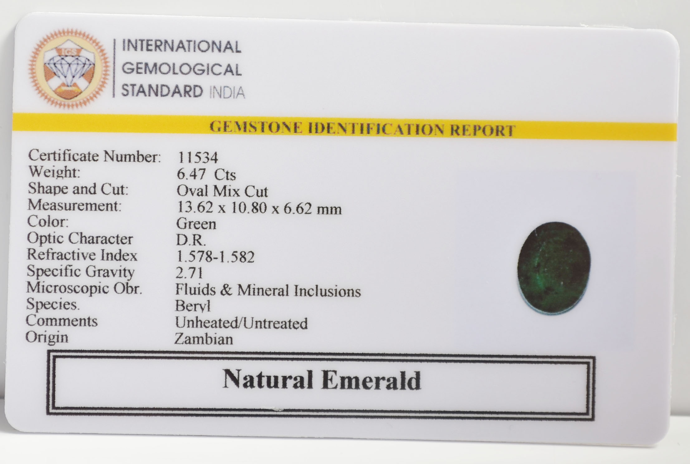 EMRG21619 2 EMERALD 6.47 Ct.