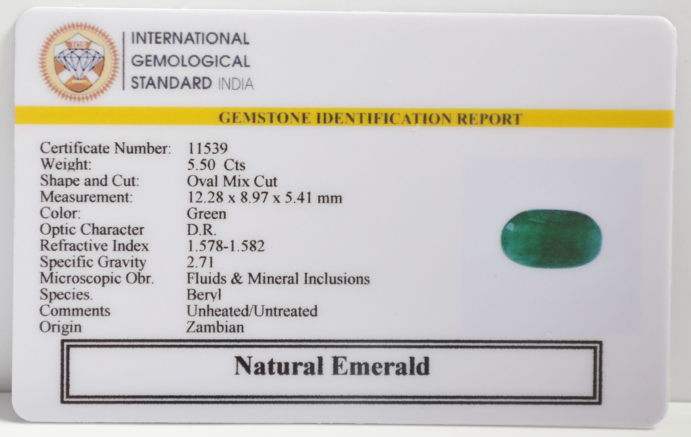 EMRG21620 2 EMERALD 5.5 Ct.