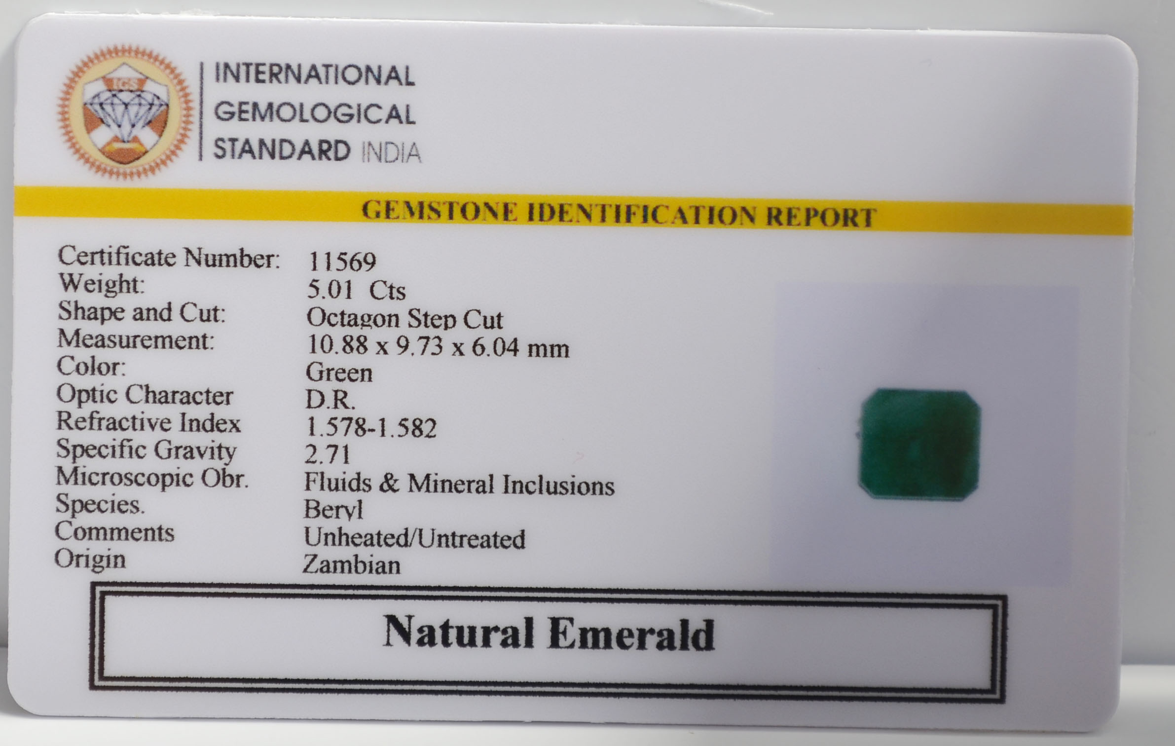 EMRG21624 2 EMERALD 5.01 Ct.