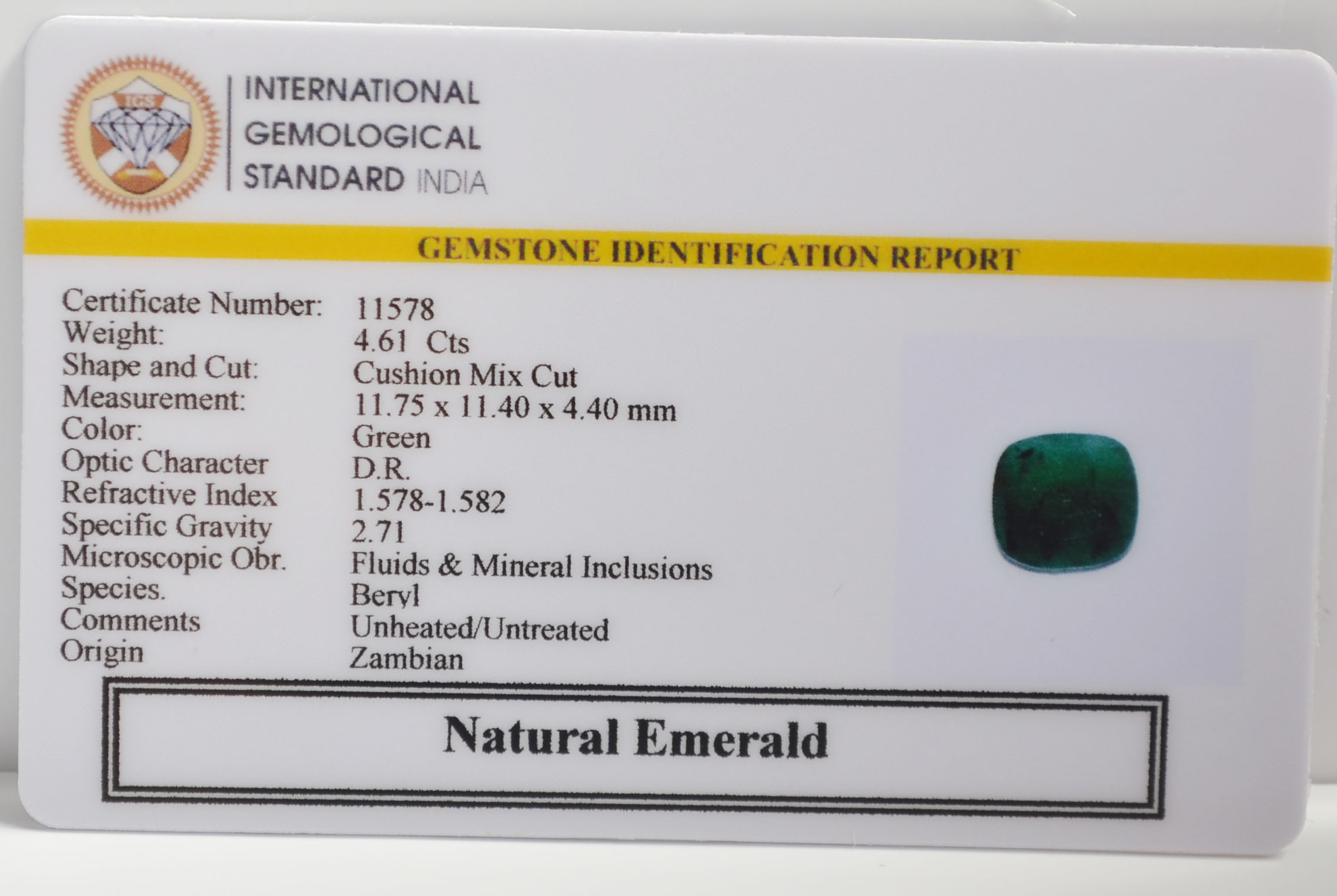 EMRG21626 2 EMERALD 4.61 Ct.
