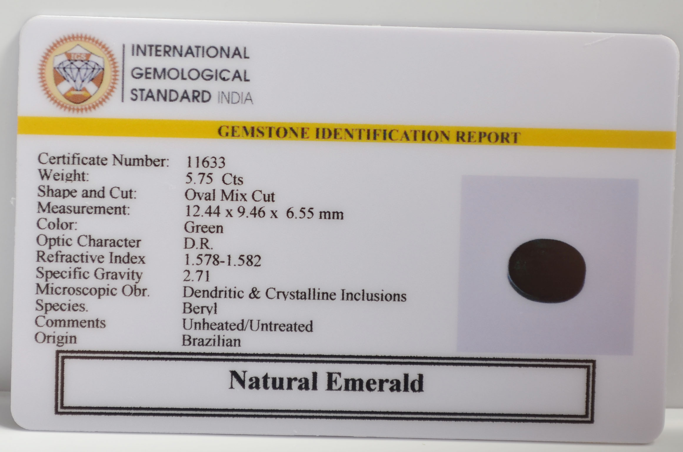 EMERALD 5.75 Ct. 3 EMRG21637 2 EMERALD 5.75 Ct.