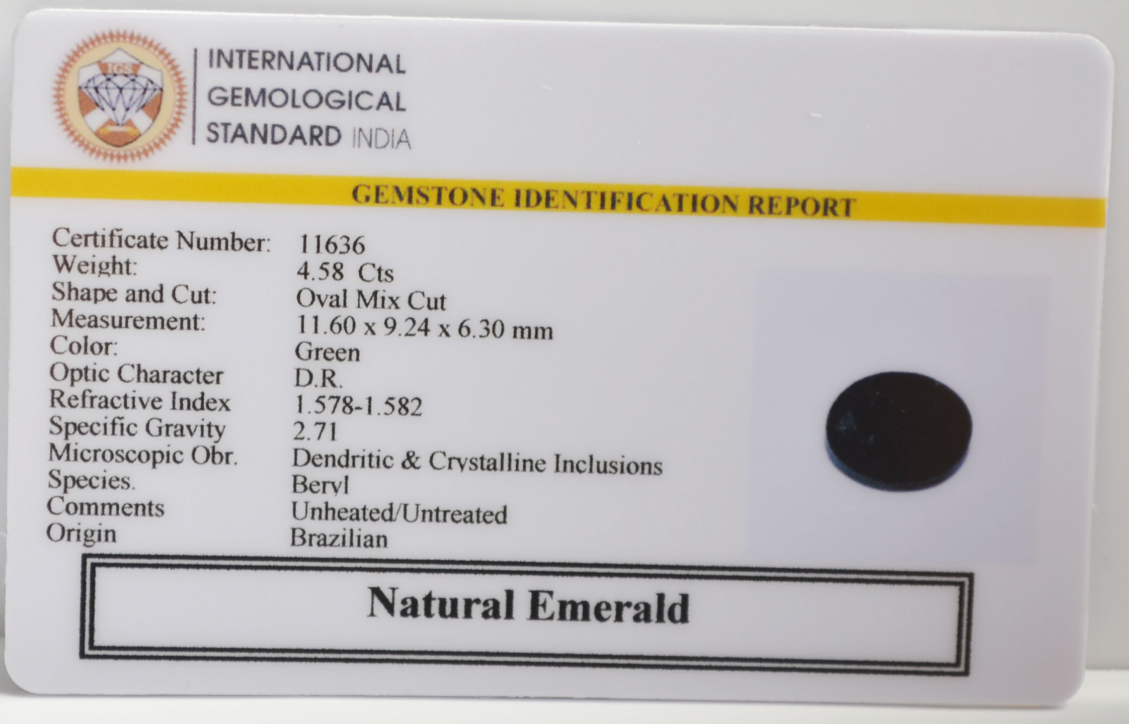 EMRG21639 2 EMERALD 4.58 Ct.