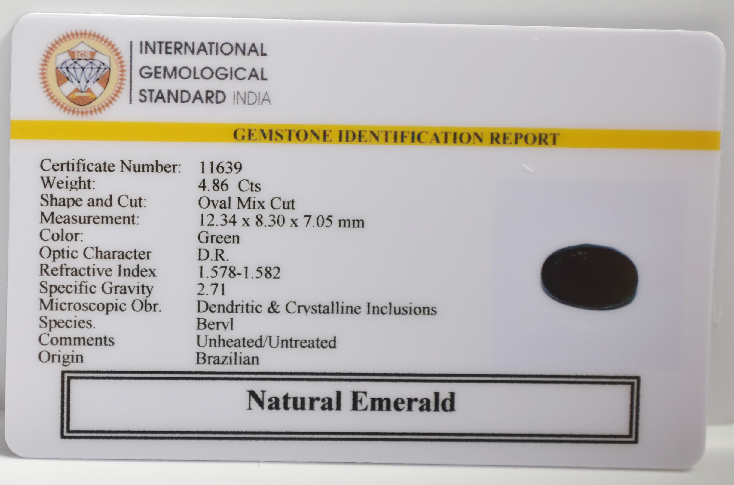 EMRG21640 2 EMERALD 4.86 Ct.