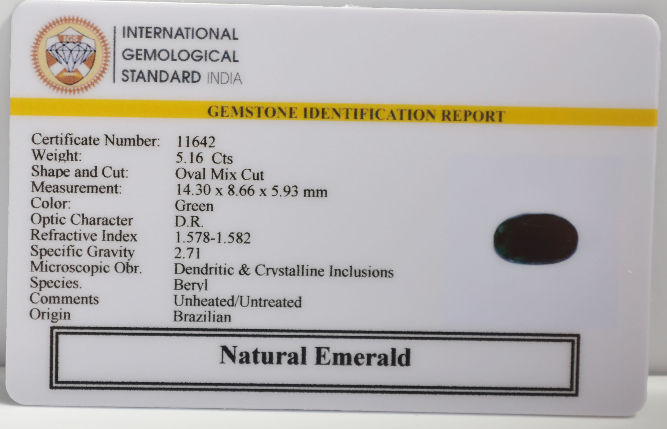 EMRG21641 2 EMERALD 5.16 Ct.