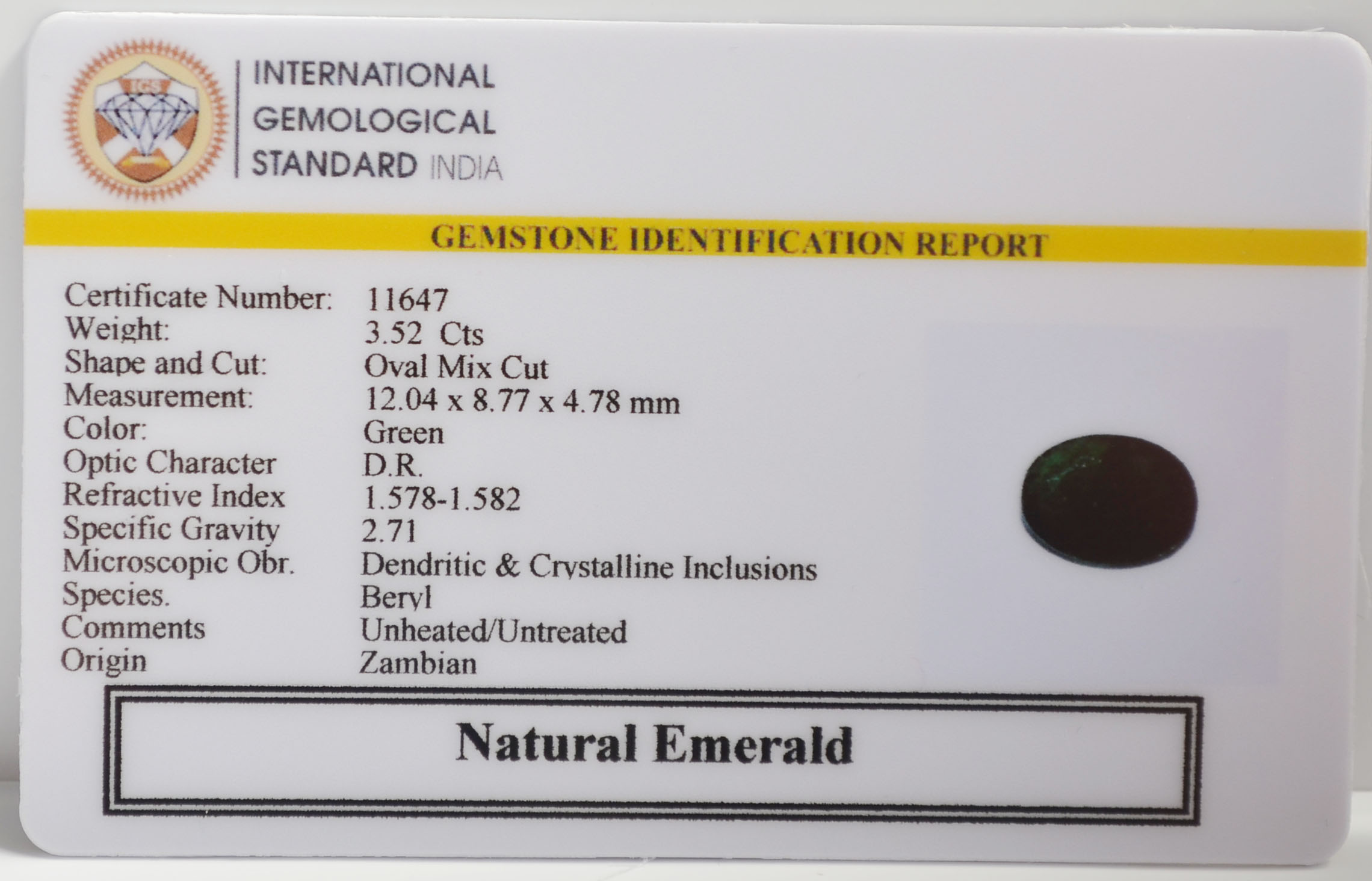 EMRG21642 2 EMERALD 3.52 Ct.