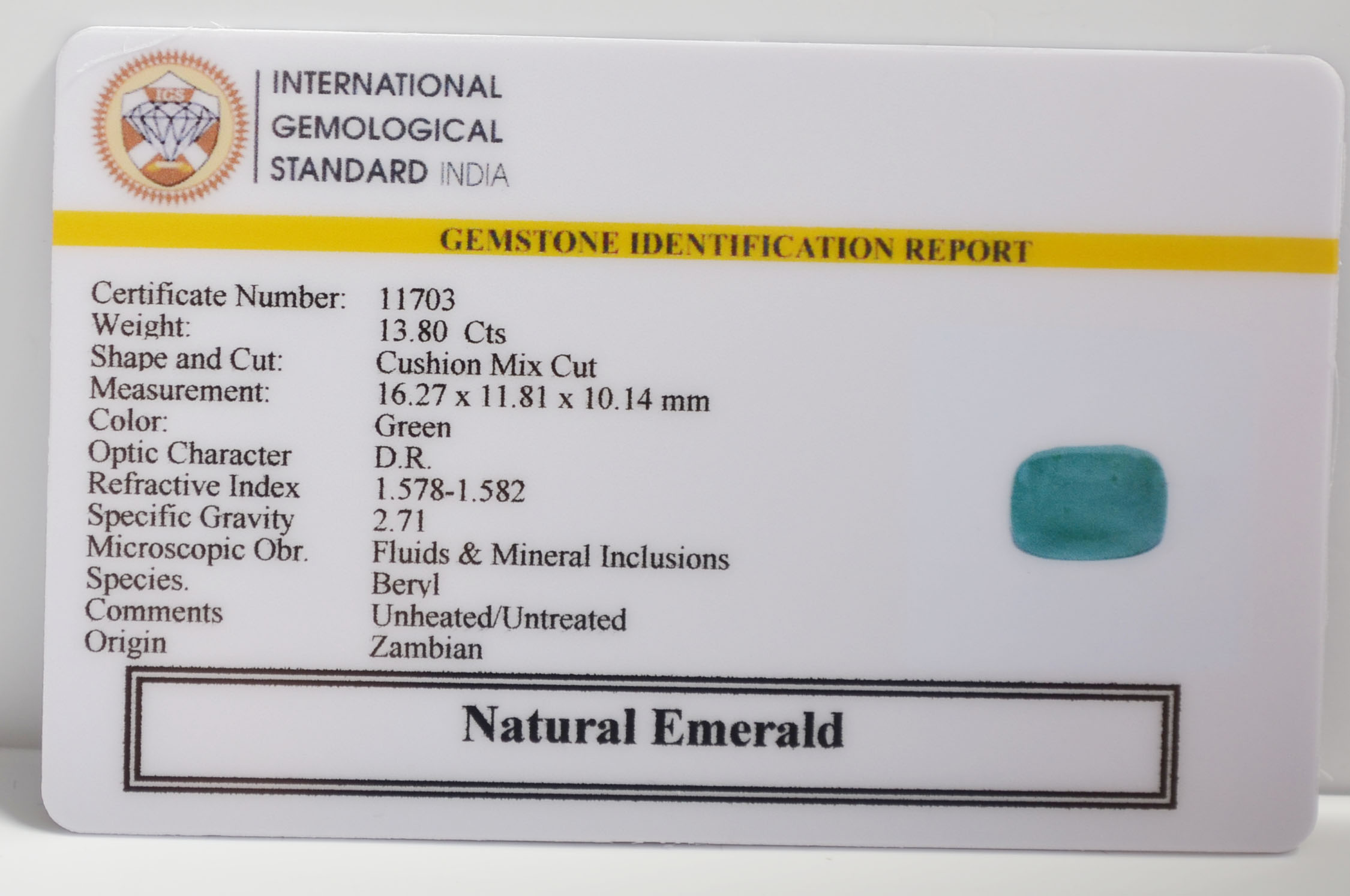 EMERALD 13.8 Ct. 3 EMRG21644 2 EMERALD 13.8 Ct.
