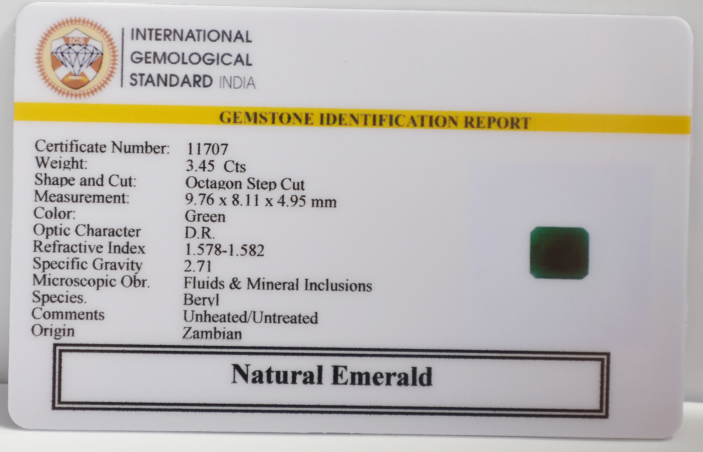 EMRG21645 2 EMERALD 3.45 Ct.