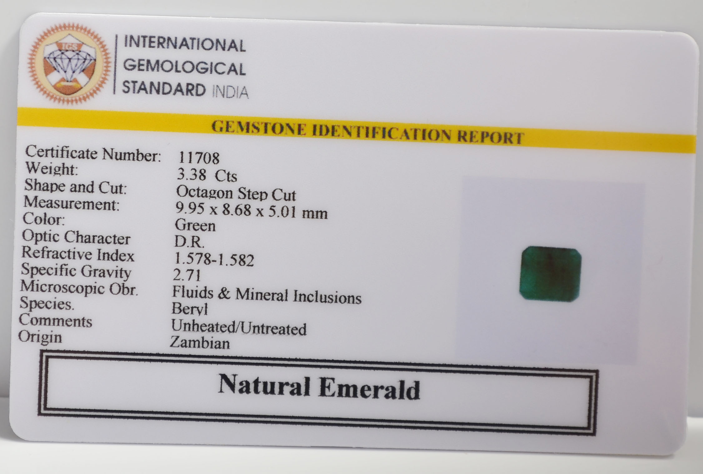 EMRG21646 2 EMERALD 3.38 Ct.