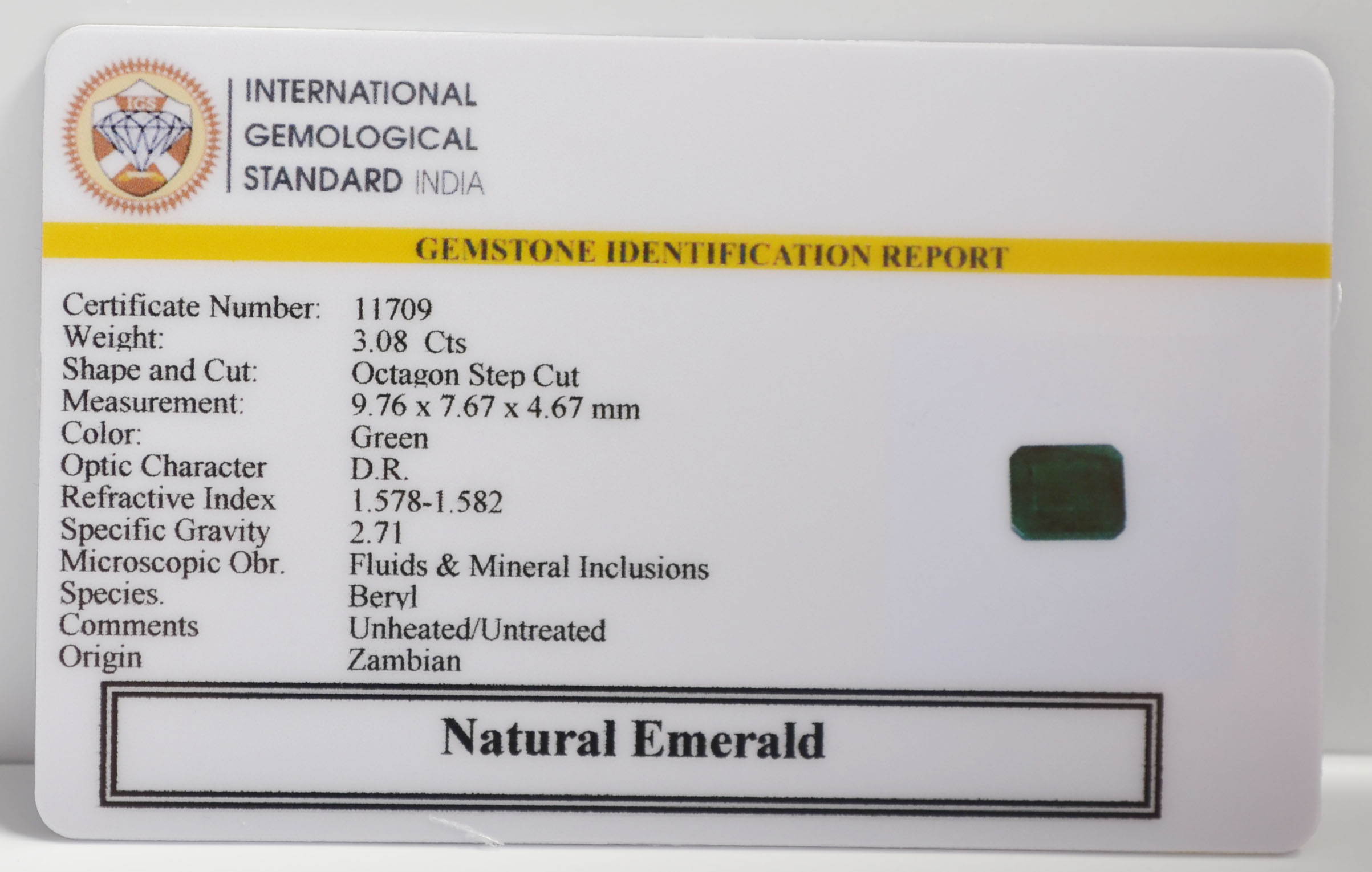 EMRG21647 2 EMERALD 3.08 Ct.