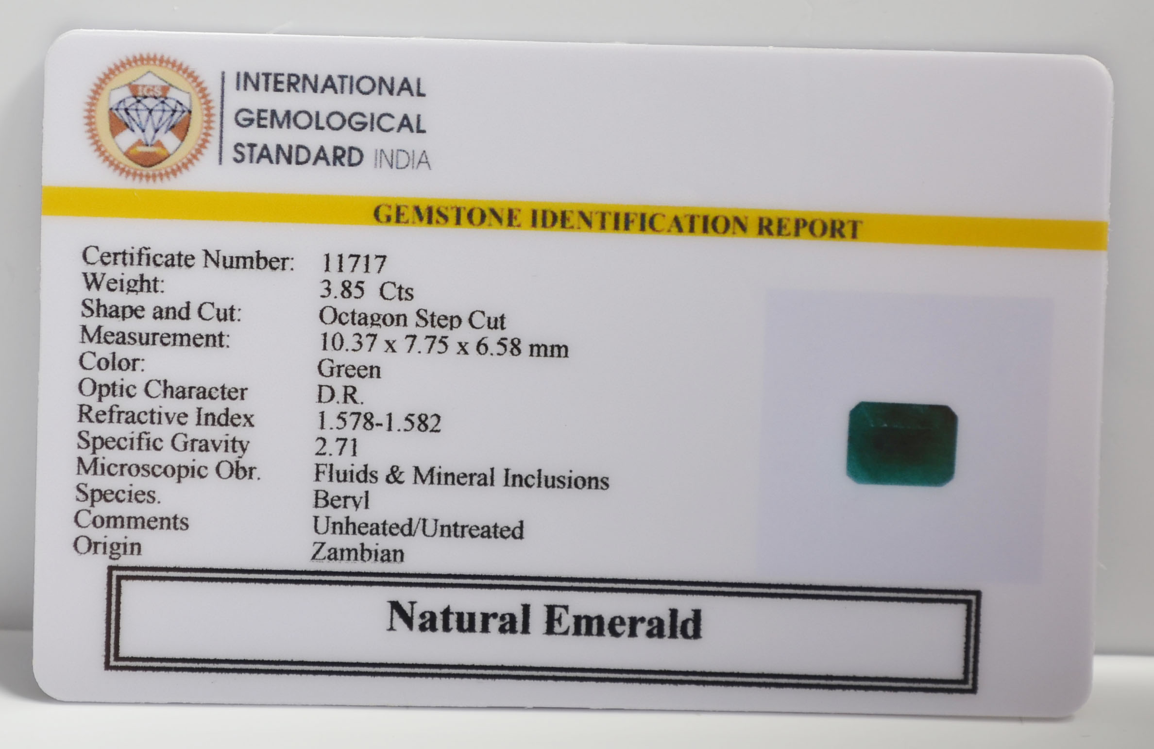 EMRG21648 2 EMERALD 3.85 Ct.