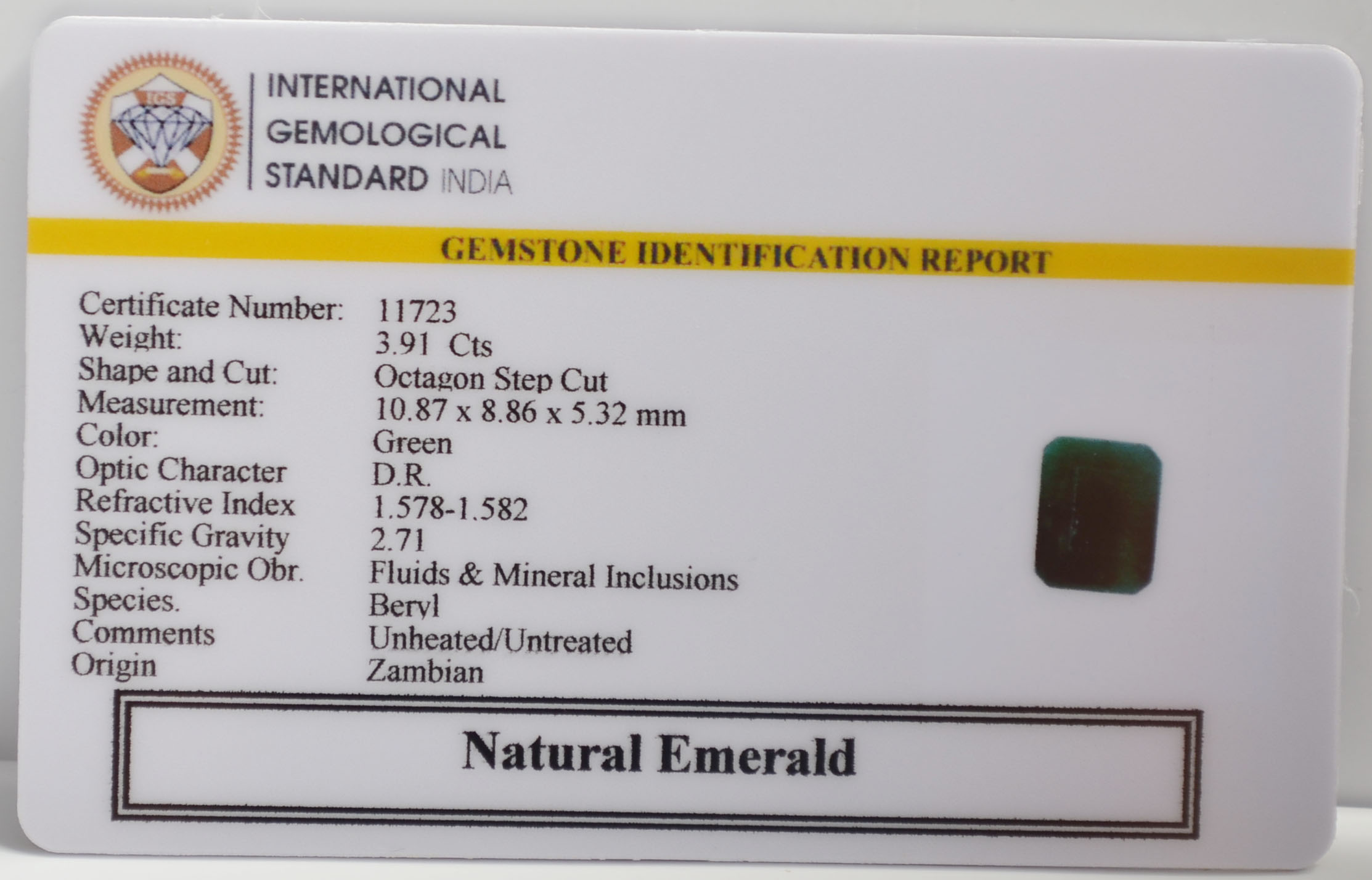 EMRG21650 2 EMERALD 3.91 Ct.