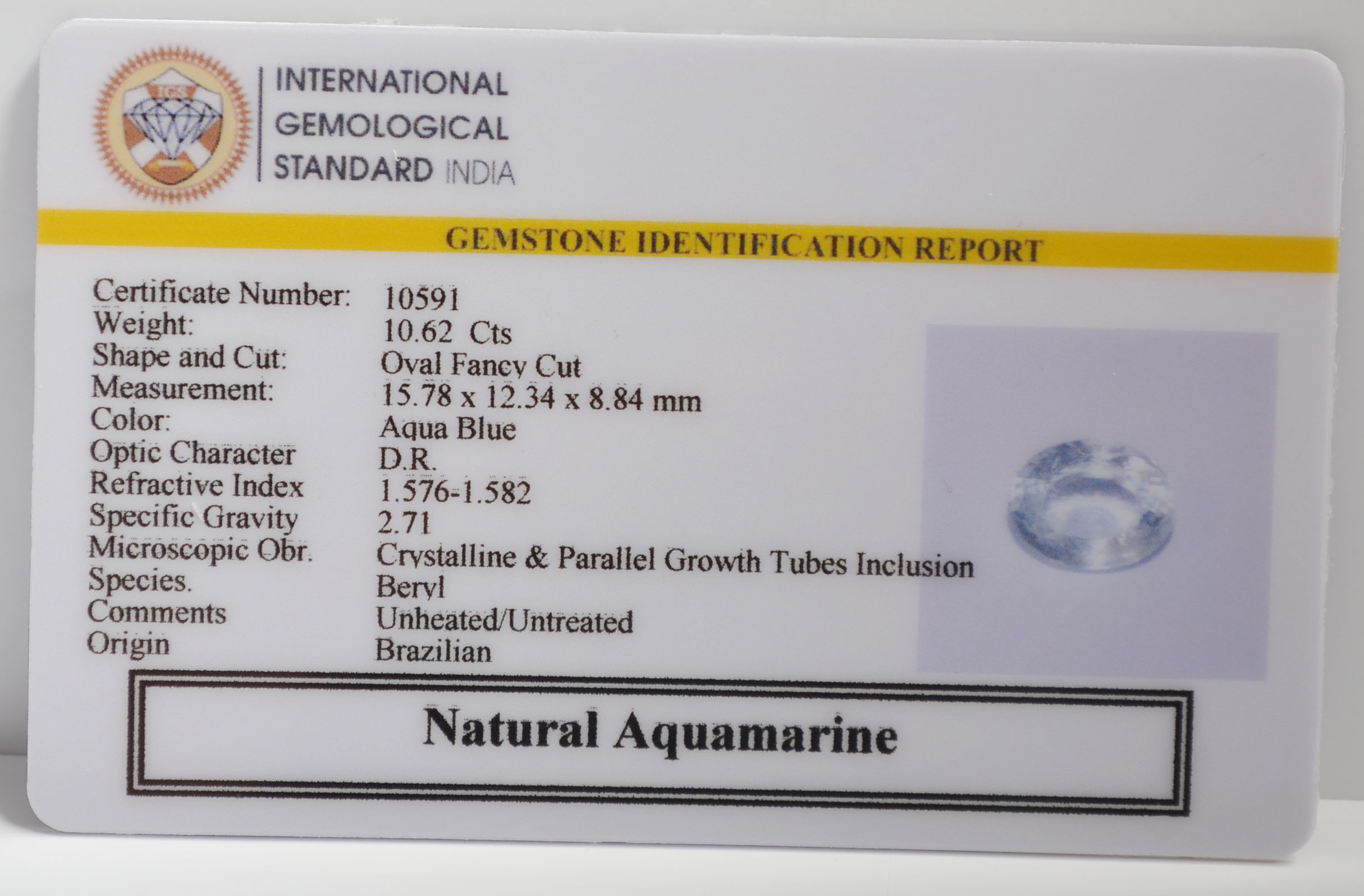 NAQG47 2 NATURAL AQUAMARINE 10.62 Ct.