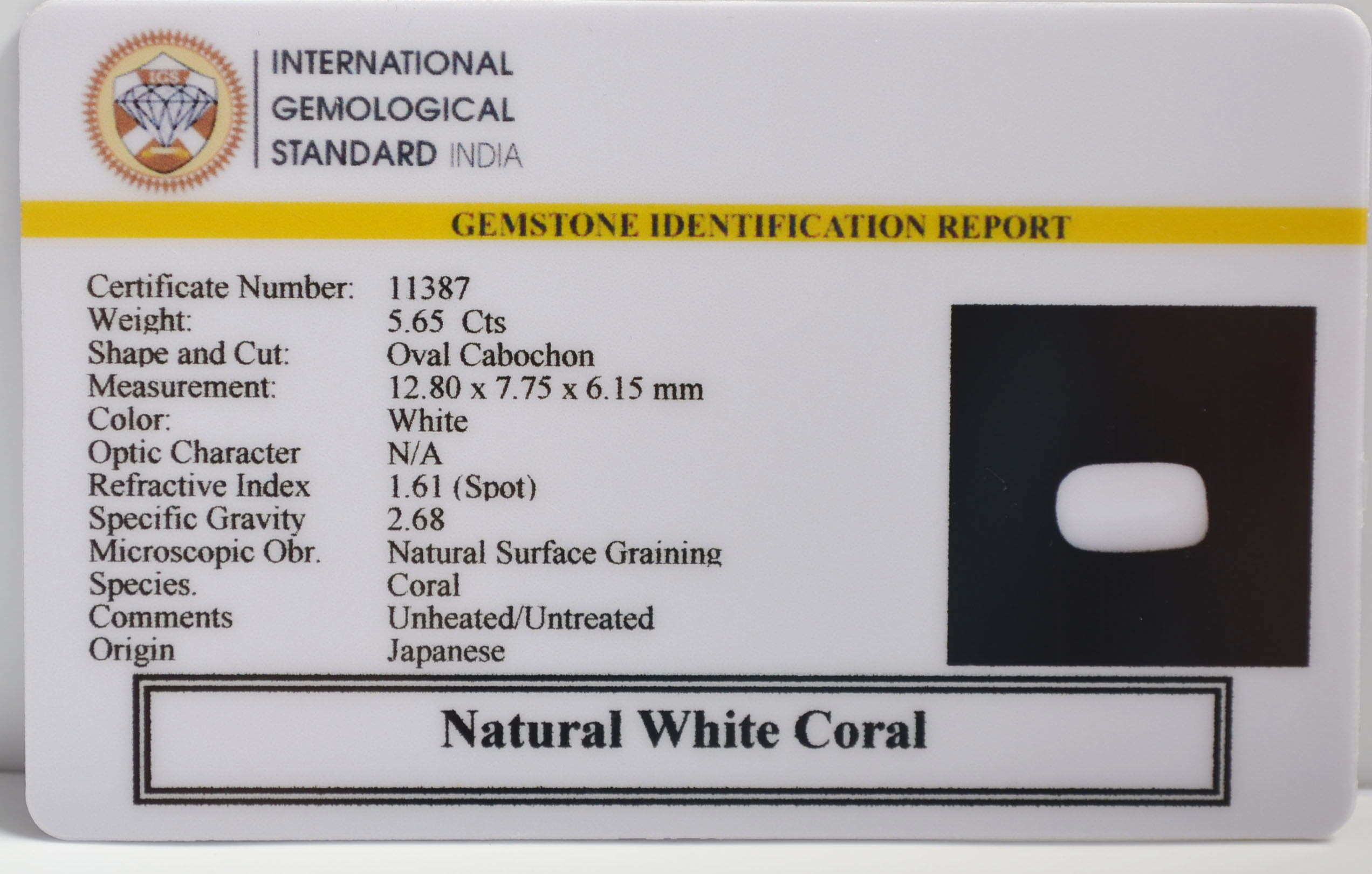 WHITE CORAL 5.65 Ct. 3 WC417 2 WHITE CORAL 5.65 Ct.