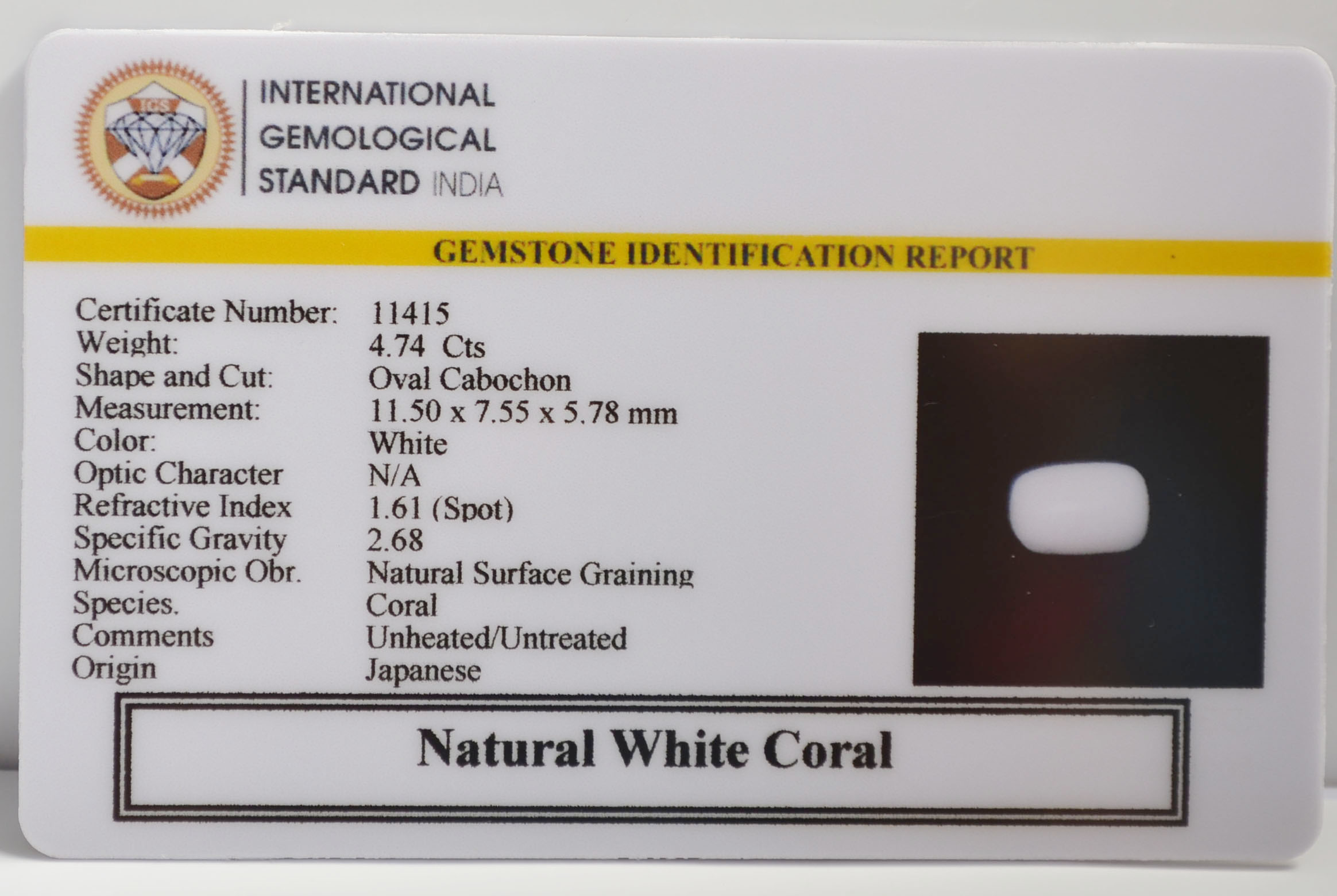 WC440 2 WHITE CORAL 4.74 Ct.
