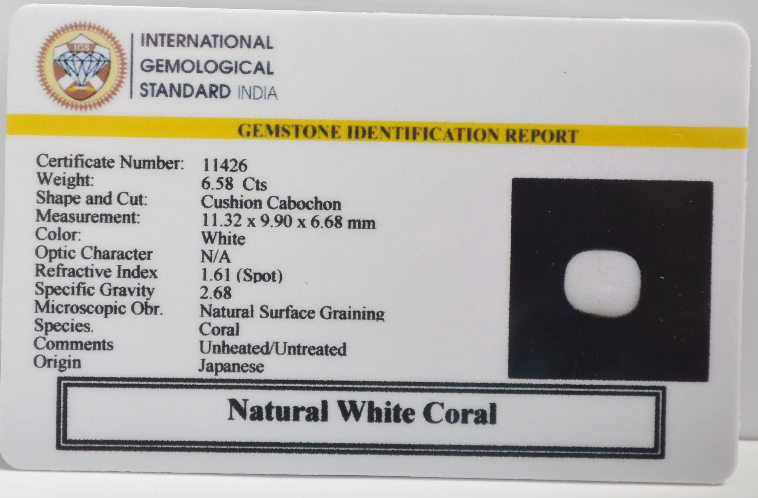 WHITE CORAL 6.58 Ct. 3 WCG406 2 WHITE CORAL 6.58 Ct.
