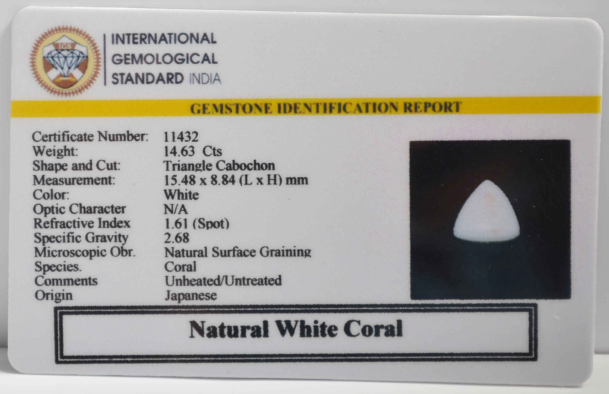 WCG407 2 WHITE CORAL 14.63 Ct.