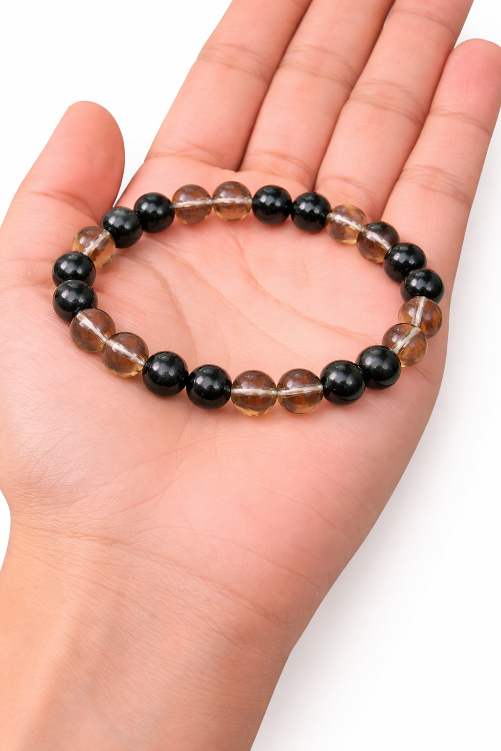 Black Tourmaline Smoky Quartz Bracelet Natural Balck Tourmaline & Smoky Quartz Bracelet
