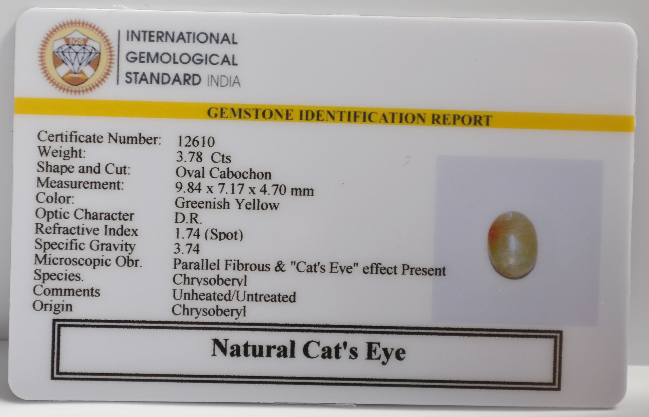 CE2878 2 CATS EYE 3.78 Ct.