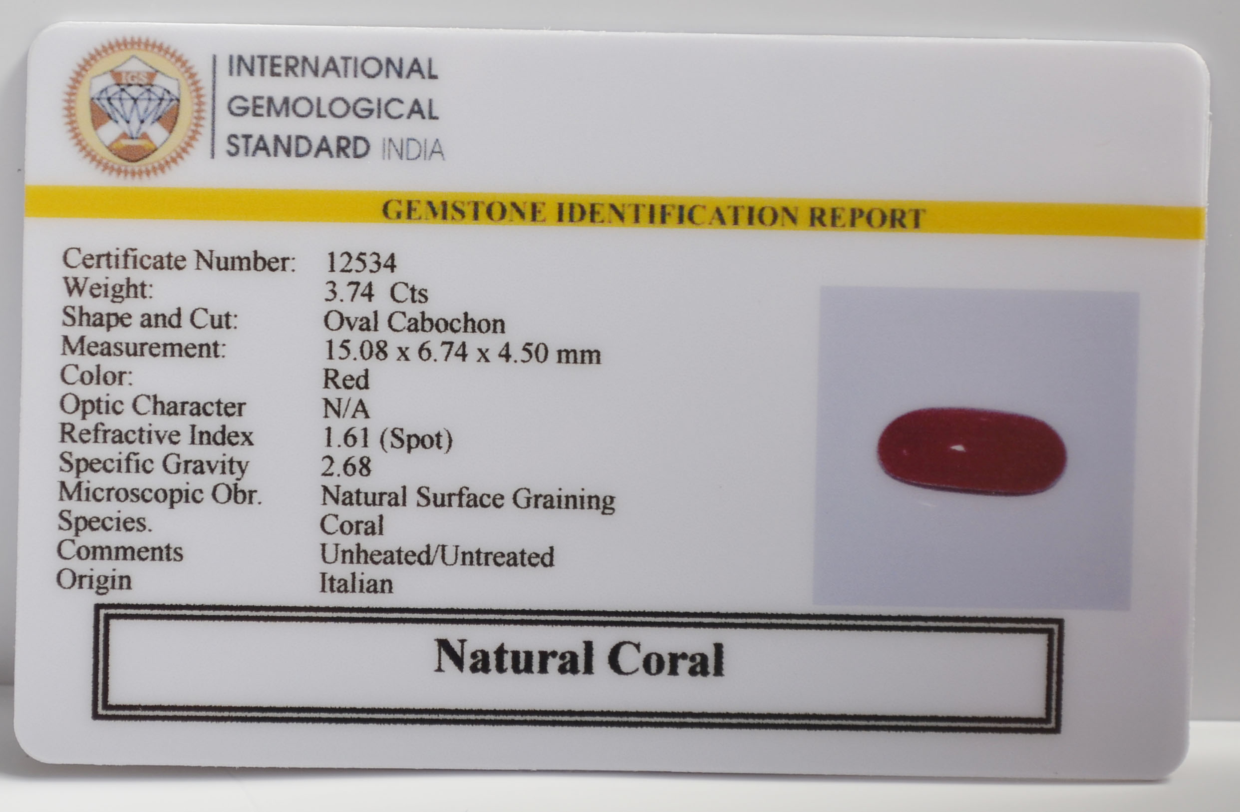 CRL6422 2 CORAL 3.74 Ct.